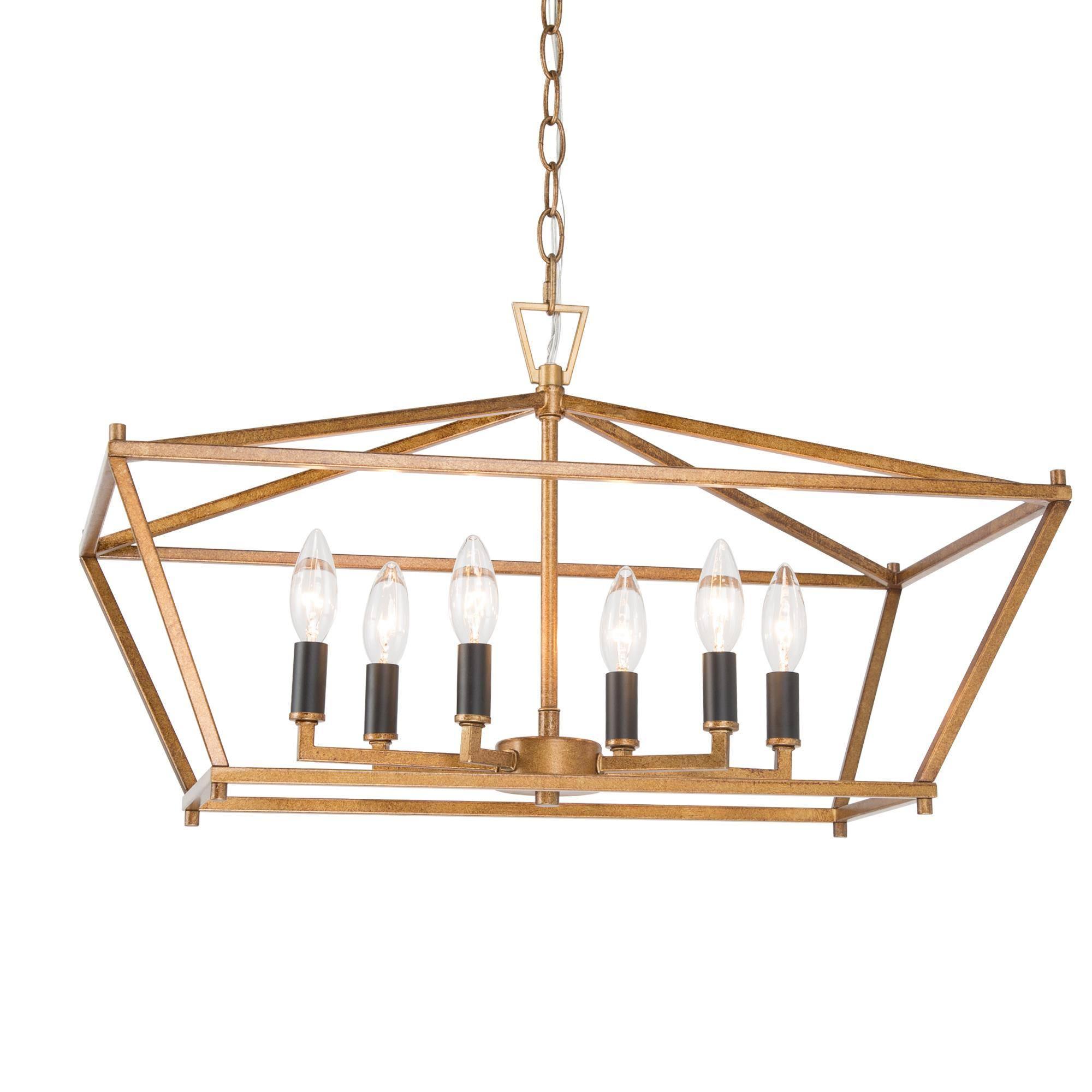 6-Light Gold Chandeliers Island Lights