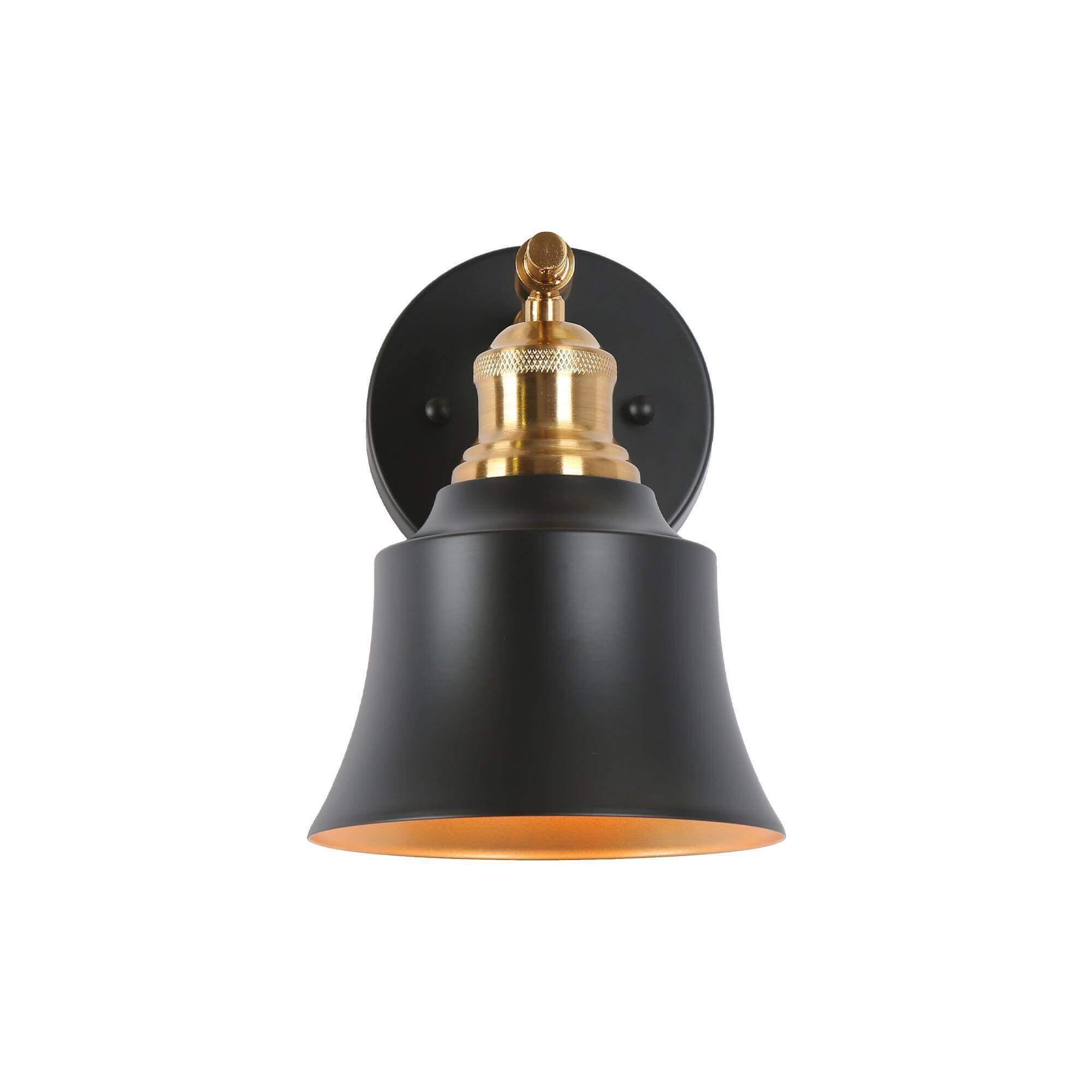 1-Light Black & Brass Wall Sconce