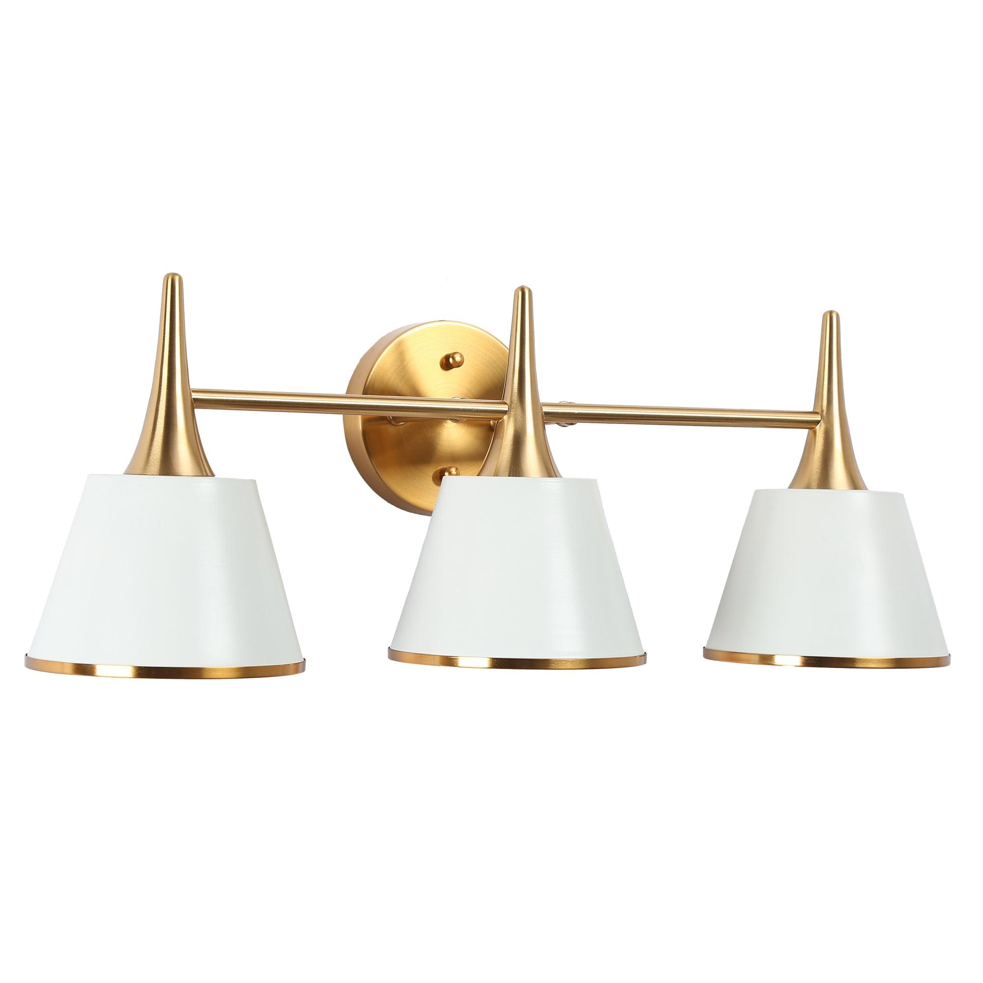 3-Light Modern Gold White Vanity Light