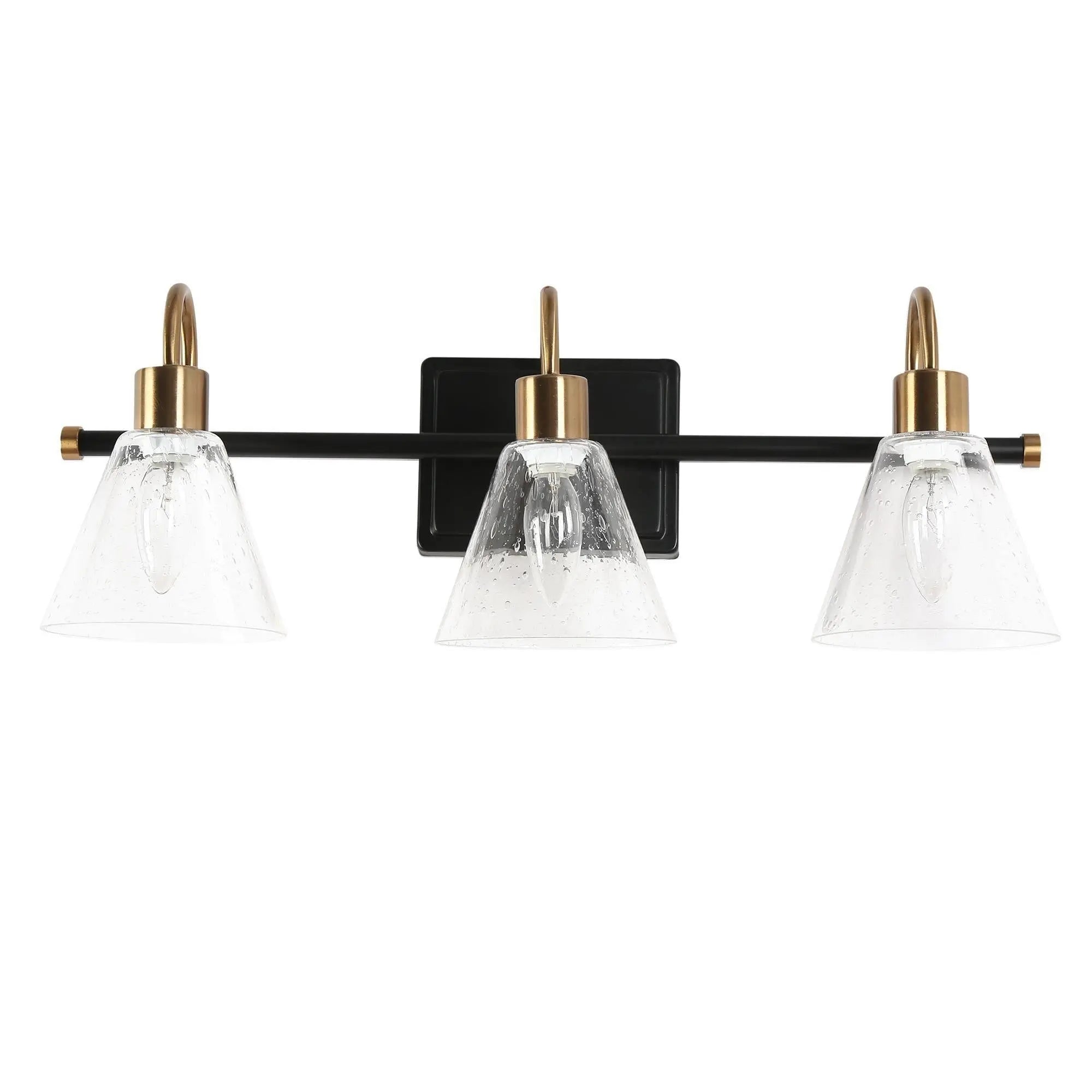 Amaduz 3-Light Black and Gold Vanity Light