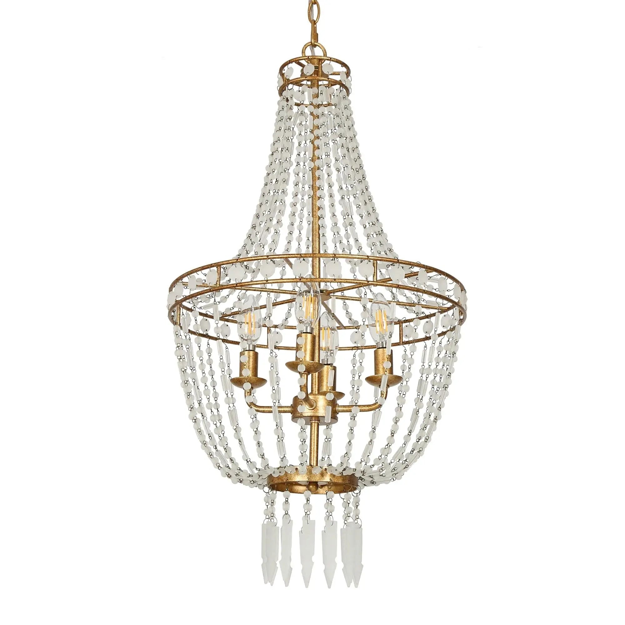 Chasoling 4-Light Small Gold Crystal Chandelier