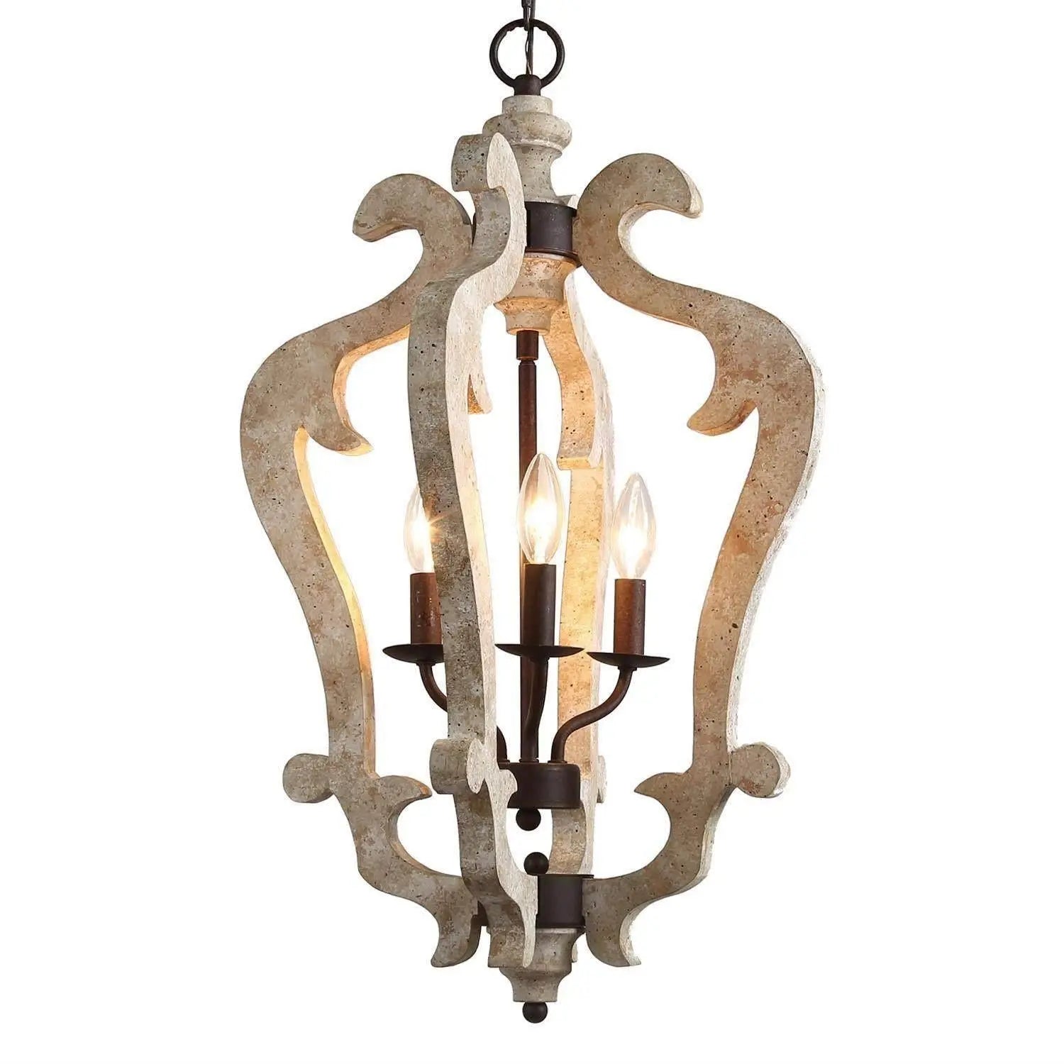 Chaya 3-Light Small Wood Chandelier