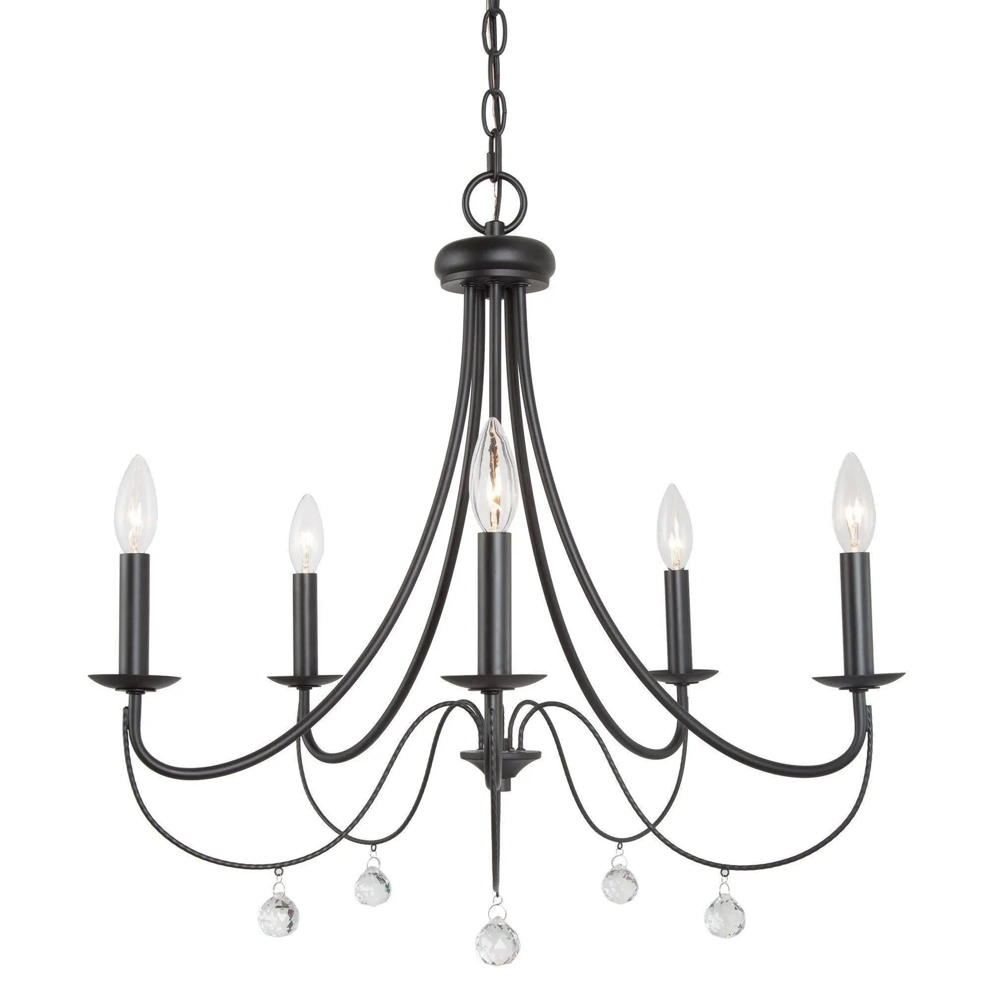 Clement 5-Light Medium Black Crystal Chandelier