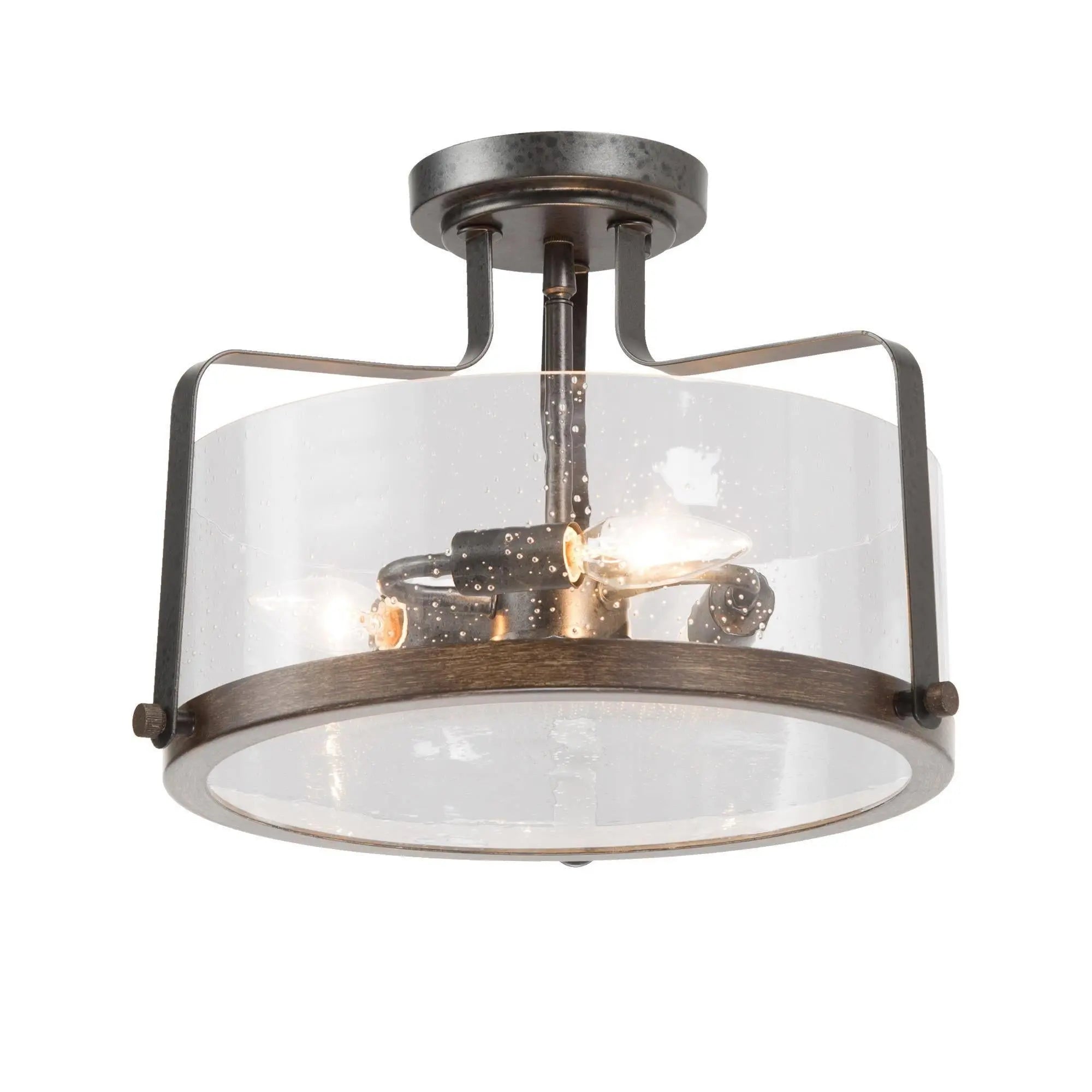 Cornelius 3-Light Small Wood Semi-Flush-Mount Light