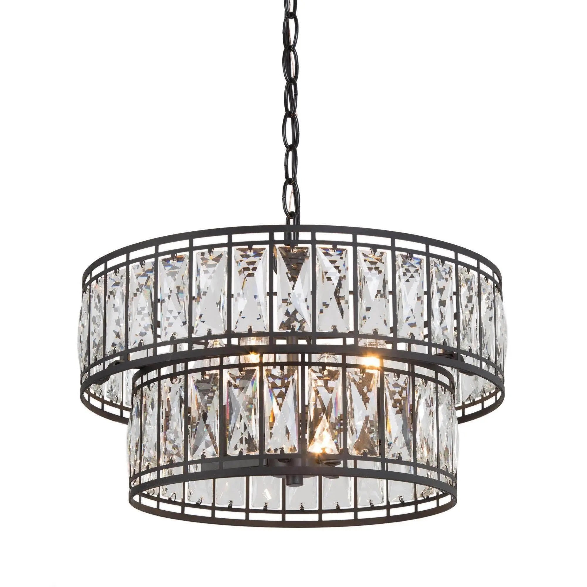 Chispa 4-Light Small Black Crystal Chandelier