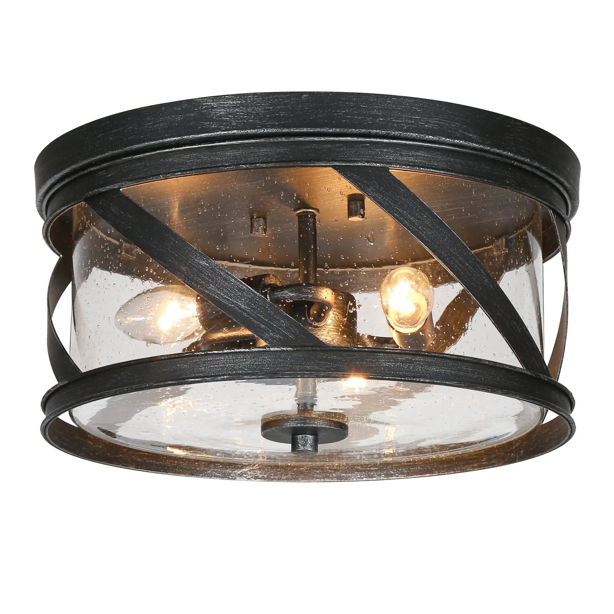 Cinnabari 3-Light Small Black Flush-Mount Light
