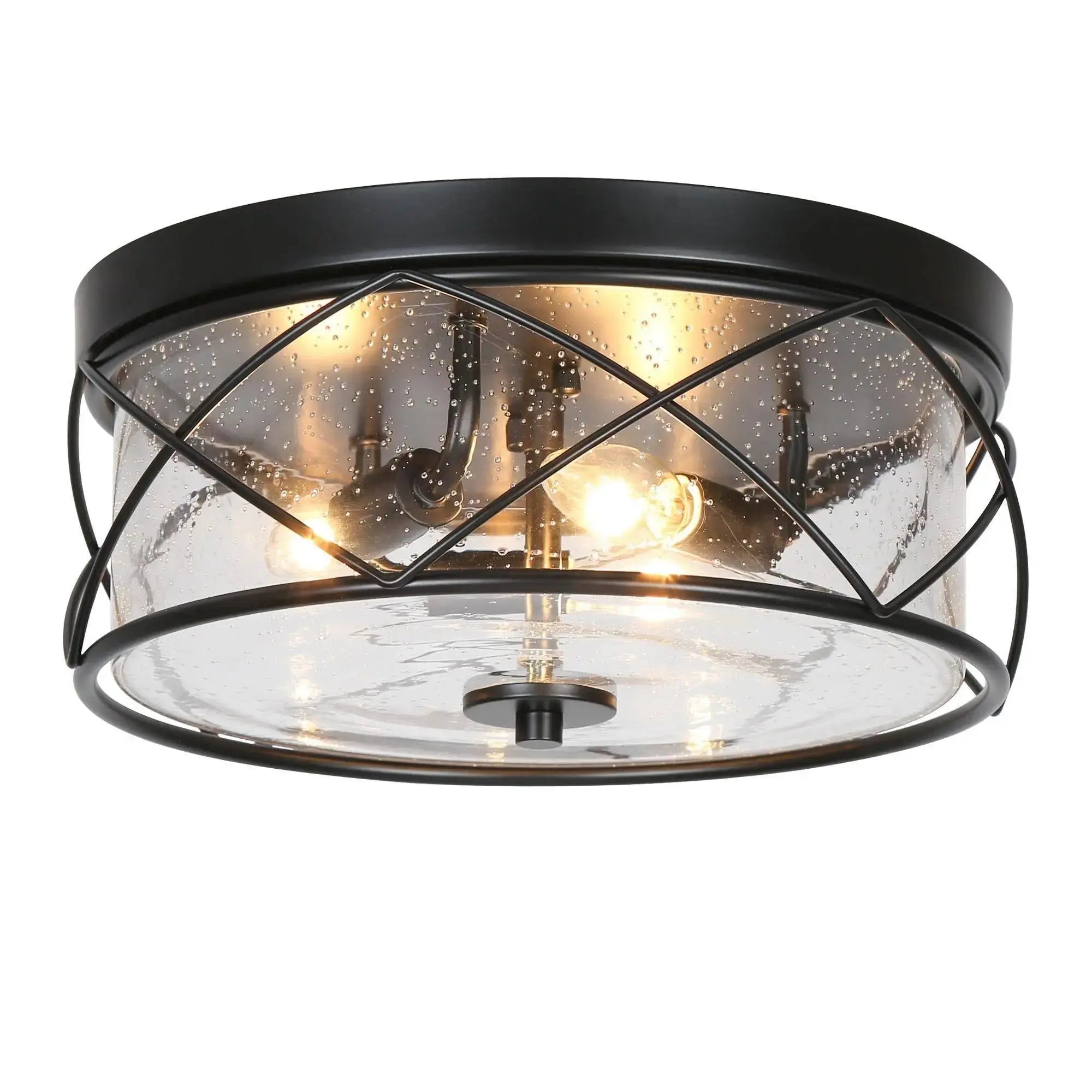 Crinoidea 3-Light Small Black Flush-Mount Light