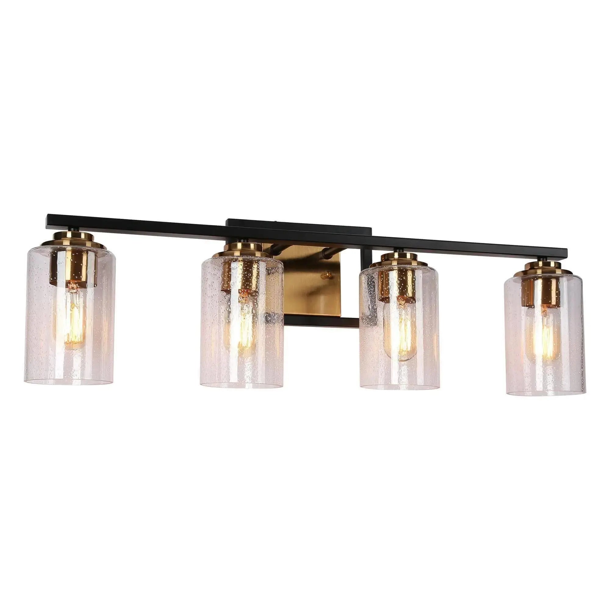 Hormosira 4-Light Black and Brass Vanity Light
