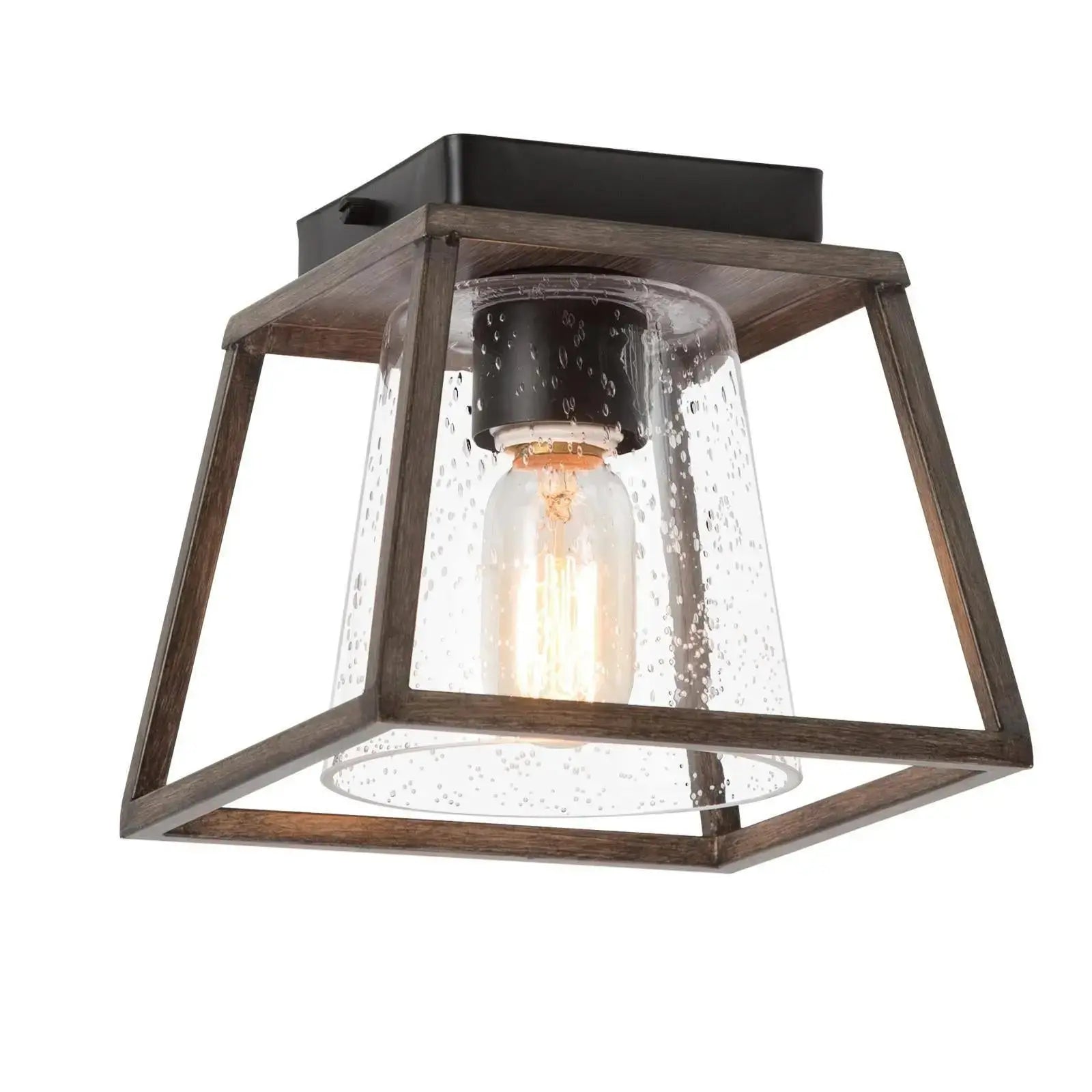 Greononess 1-Light Mini Black Flush-Mount Light