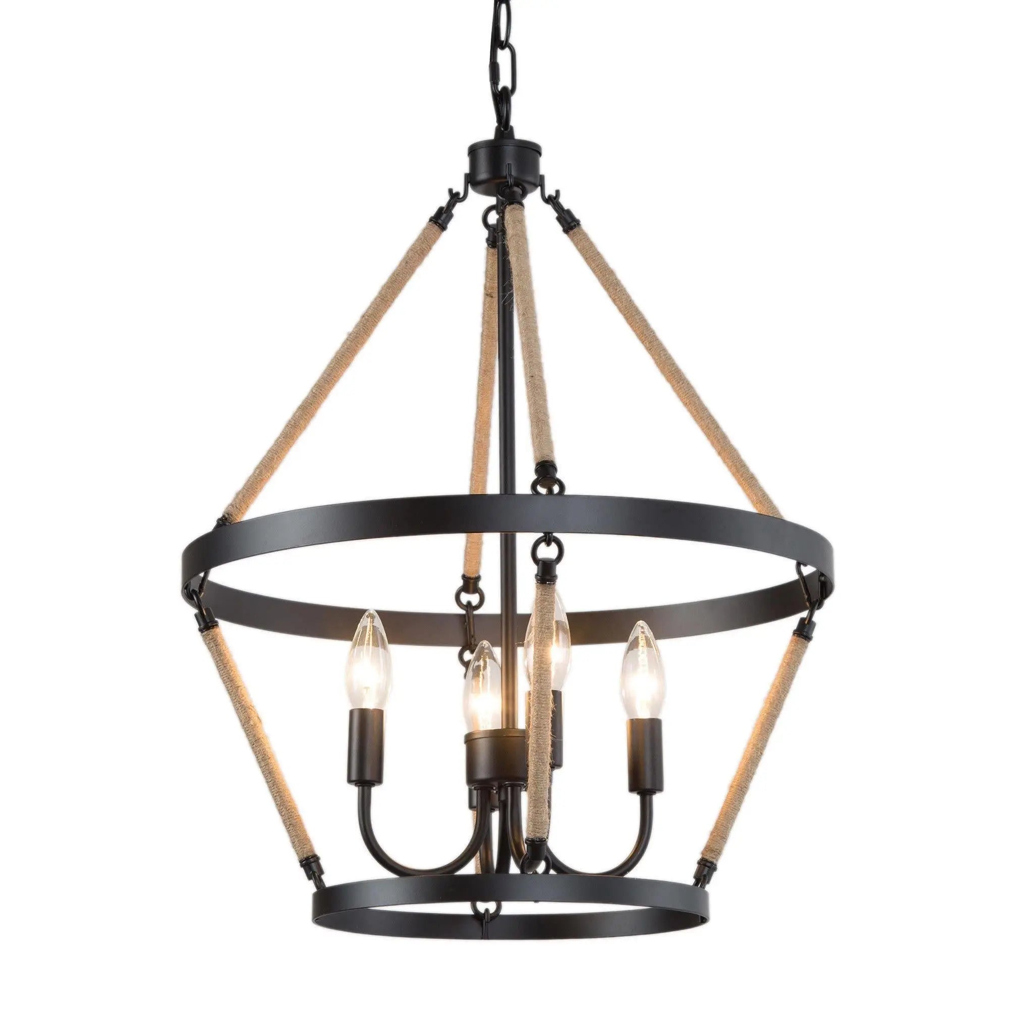 Claunifer 4-Light Small Black Chandelier