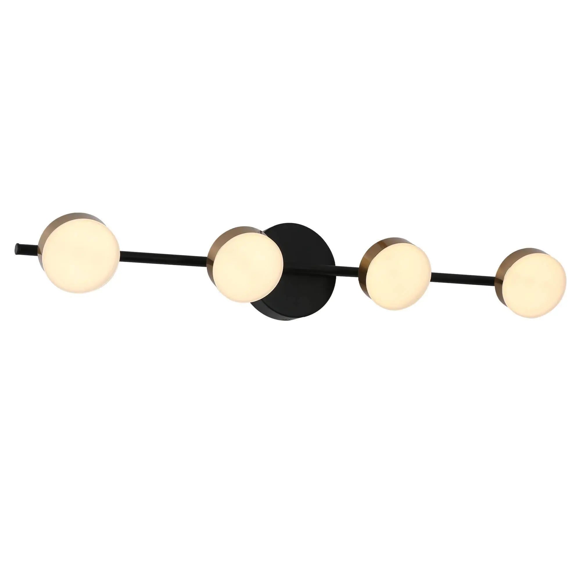 Nelly 4-Light Black and Brass LED Vanity Light