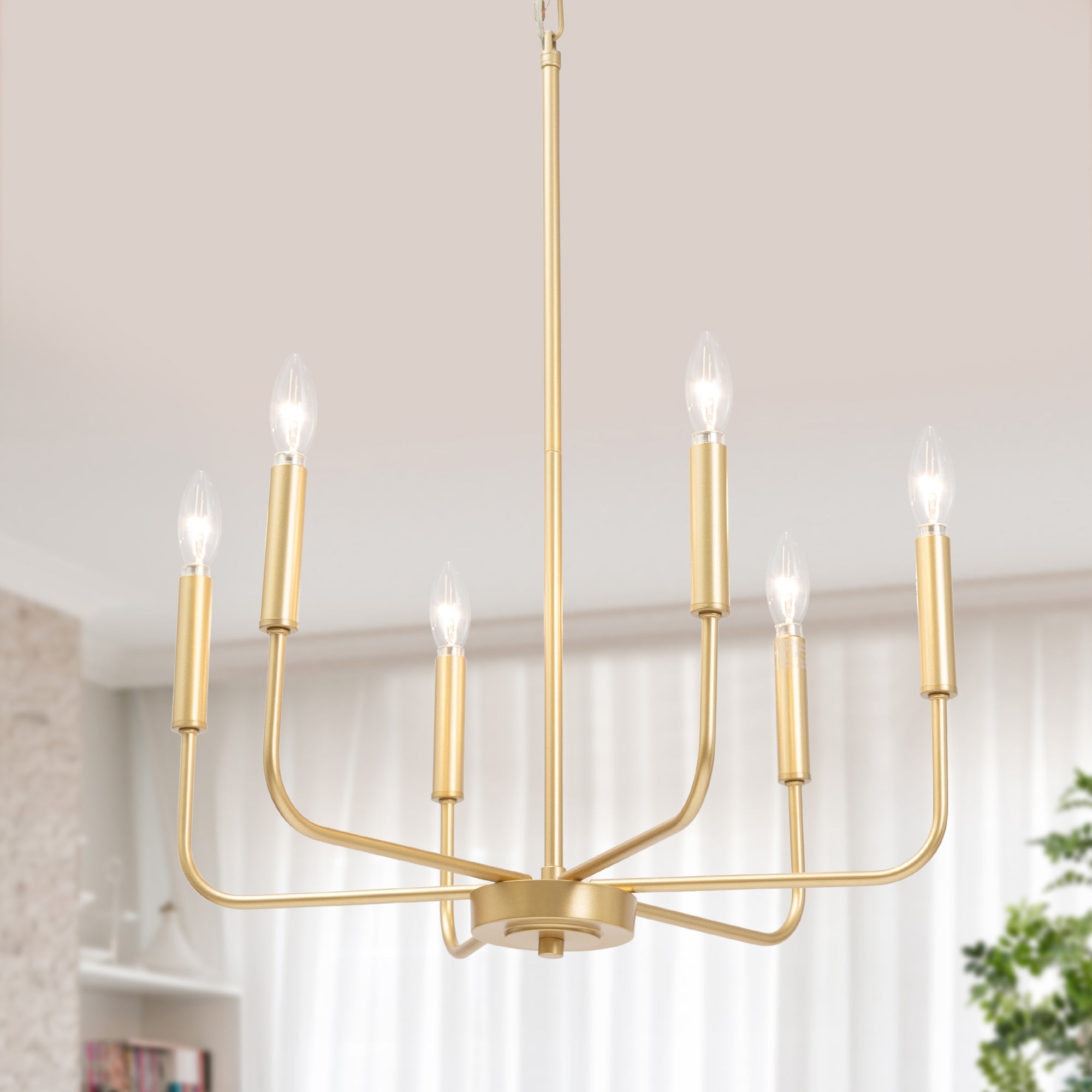 Askrlessi 6-Light Small Black Chandelier