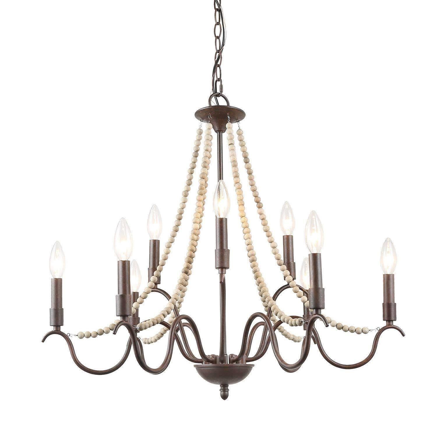 Rhodophyta 9-Light Large Brown Chandelier