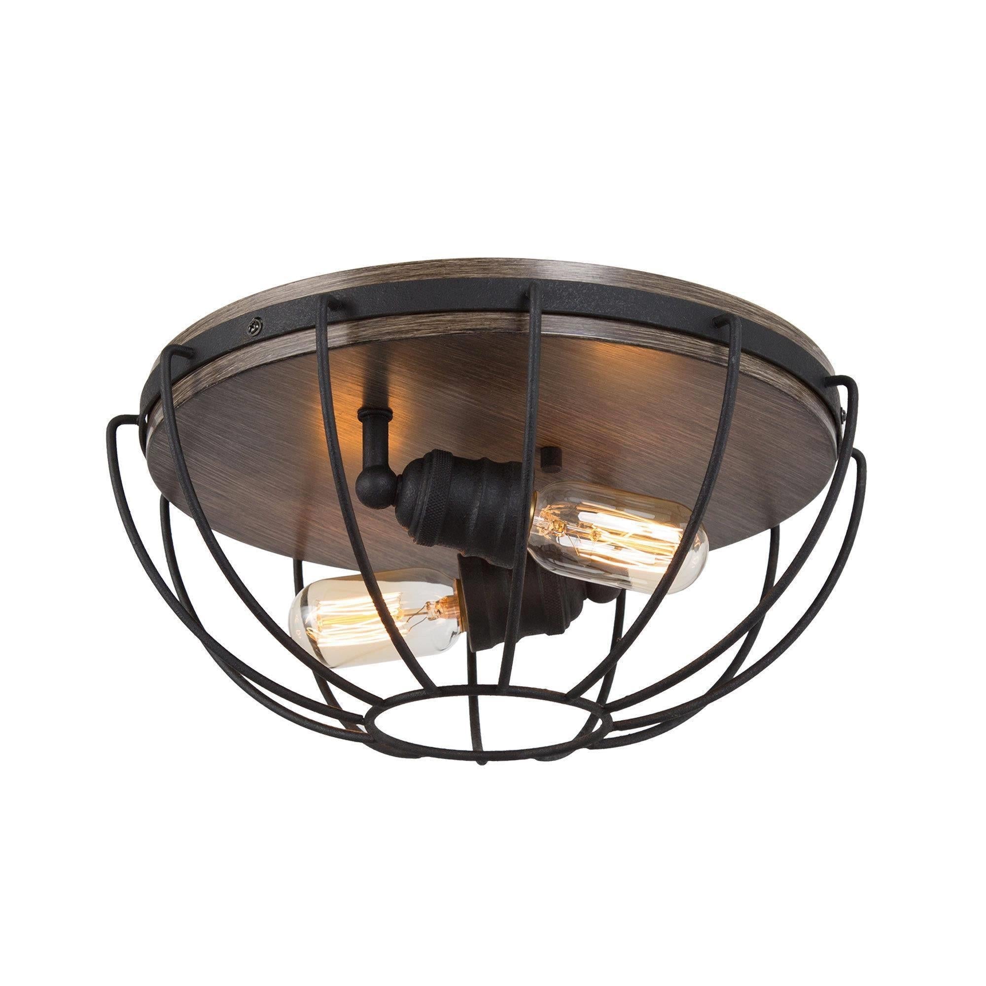 Egregia 2-Light Small Black Flush-Mount Light
