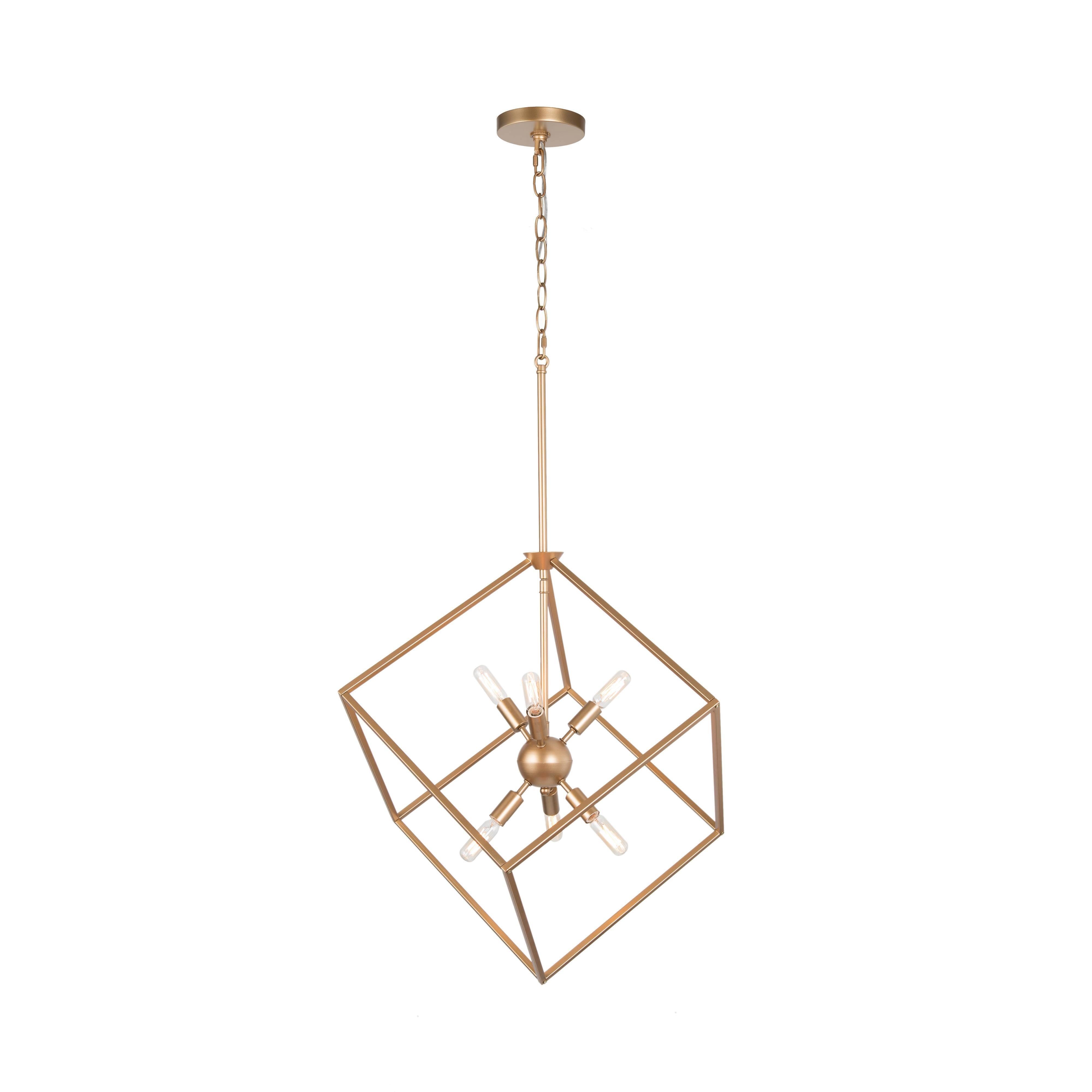 Conenert 6-Light Small Gold Chandelier