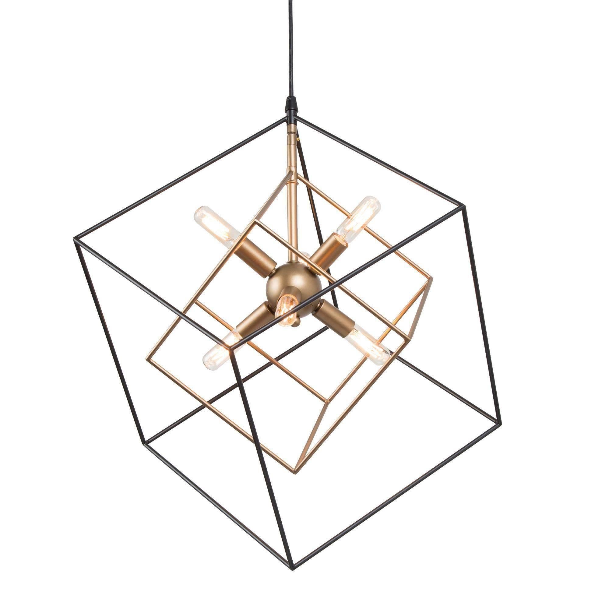 Abtercetor 6-Light Small Black Chandelier