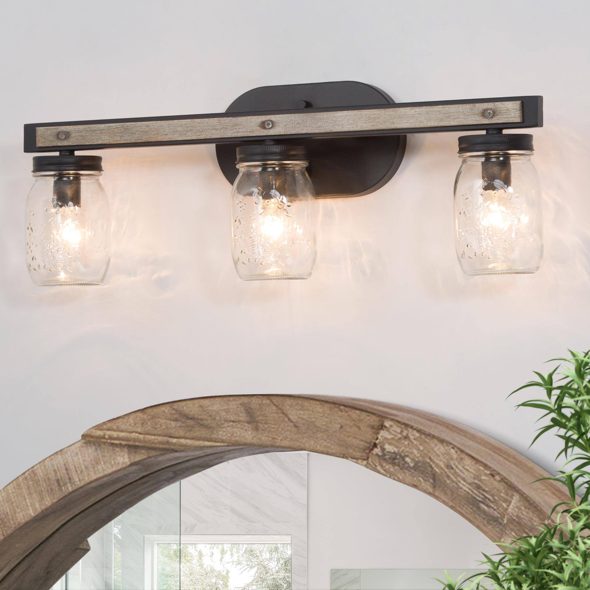 Alinettage 2-Light Wood Vanity Light