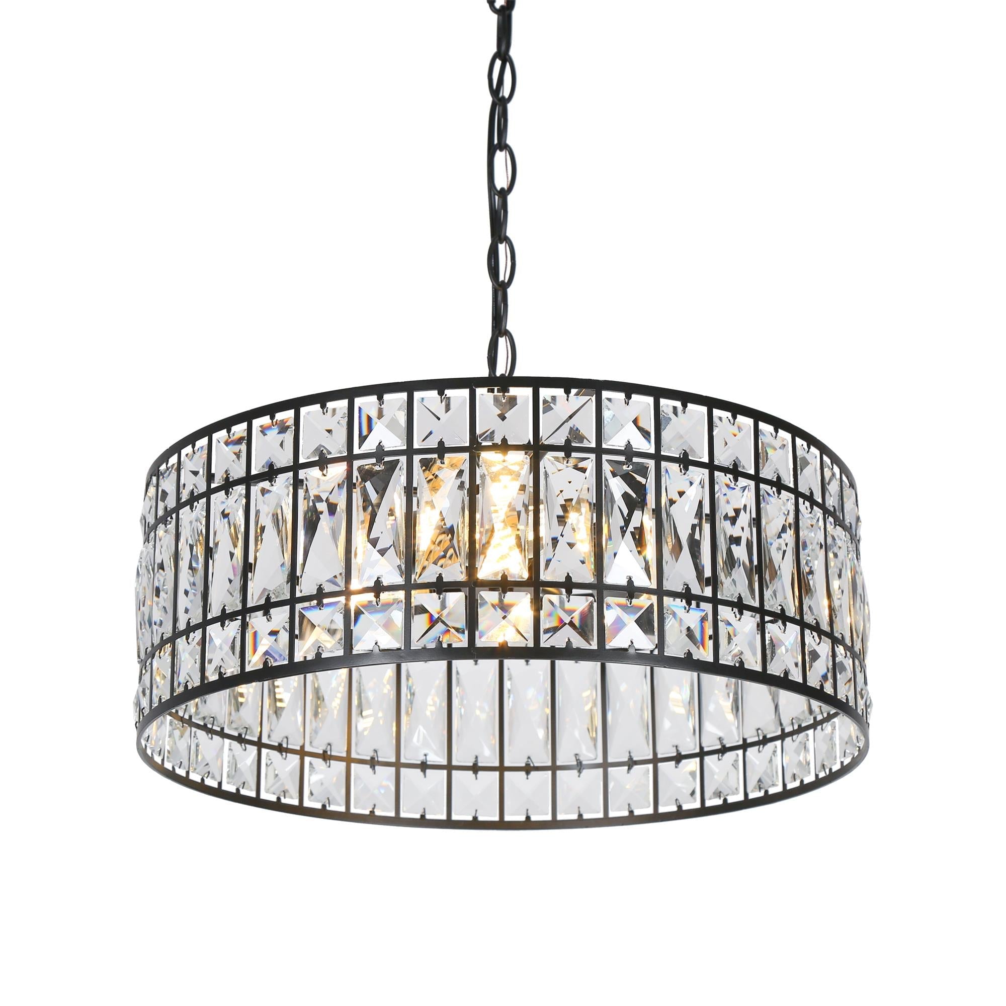 Chispa 3-Light Small Black Crystal Chandelier