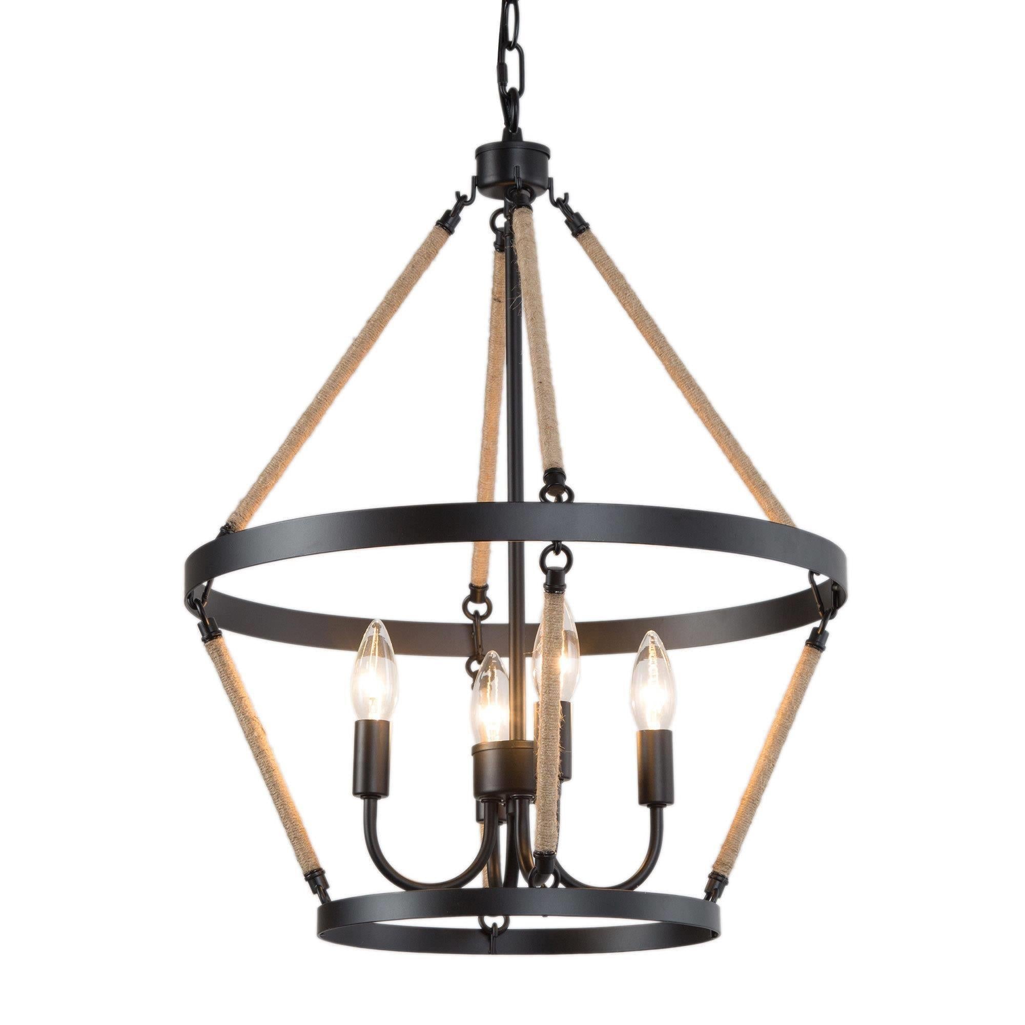 Claunifer 3-Light Small Black Chandelier