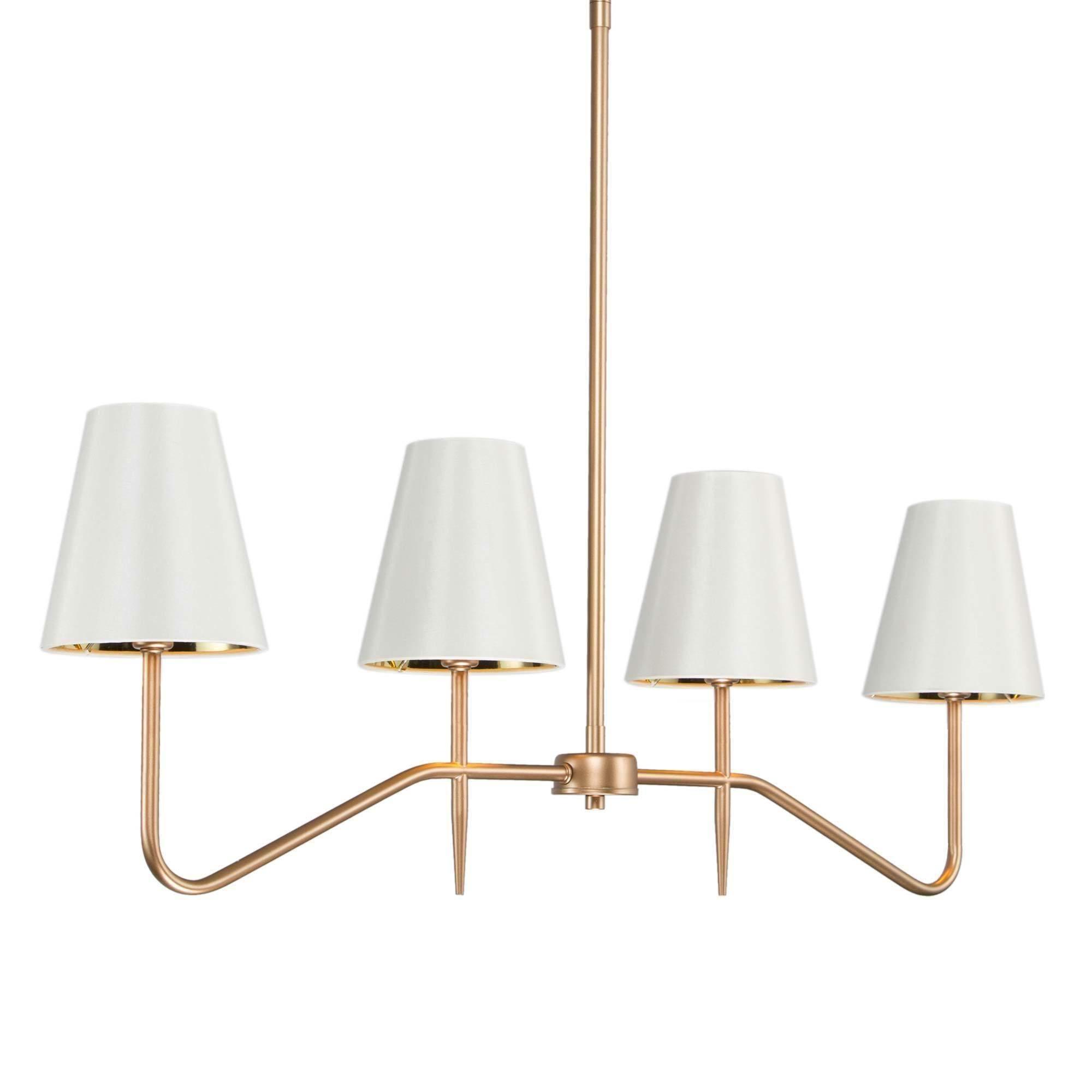 4-Light Gold Chandelier Linear Island Lights