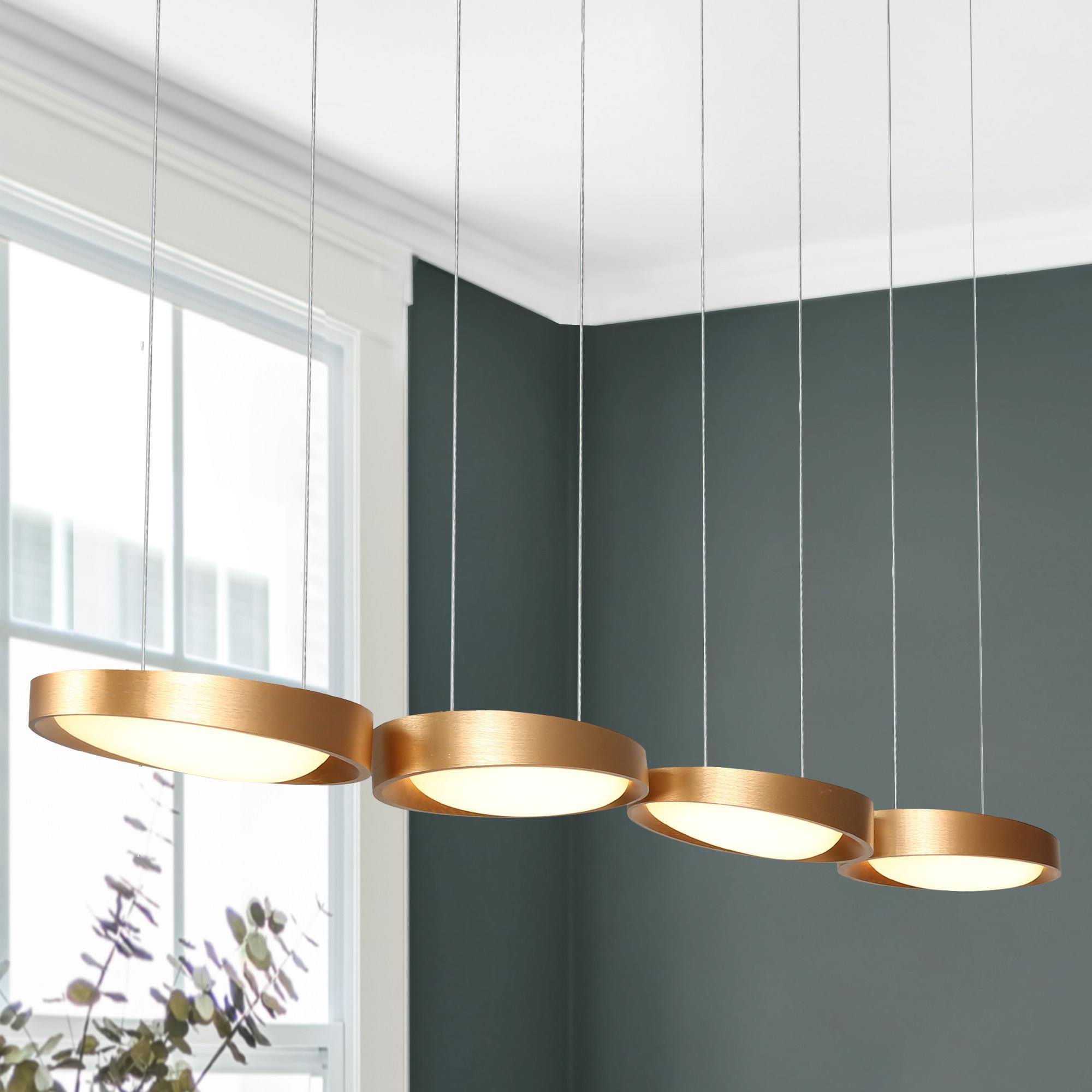Tabarnak 4-Light 40-in Gold LED Kitchen Island Light