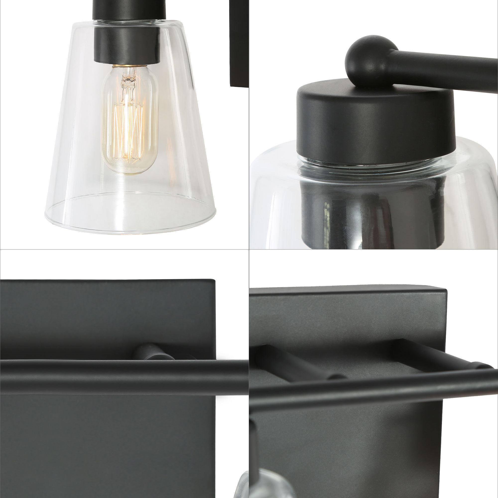 Barry 2-Light Black Vanity Light