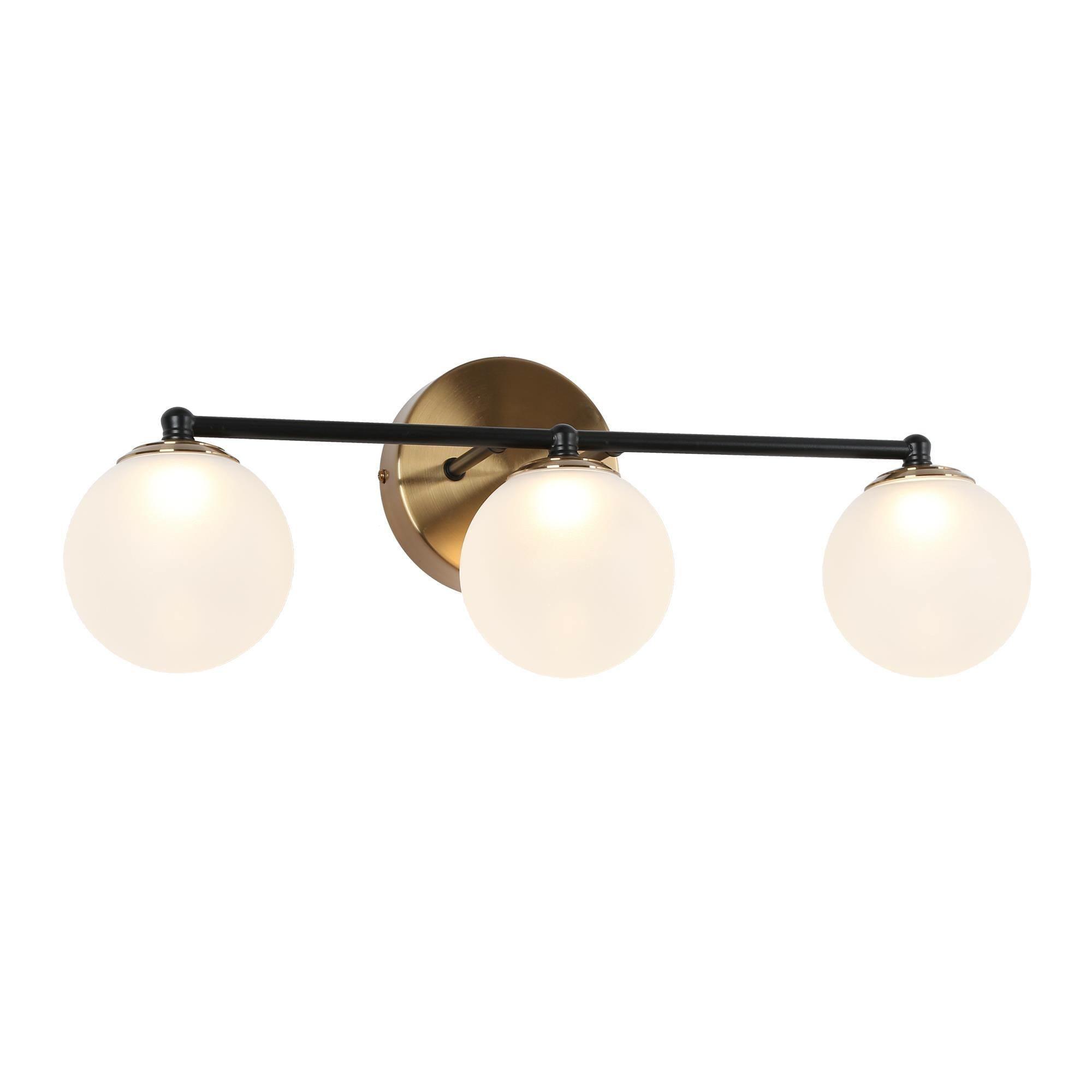 3-Light LED Bath Vanity Light Ball Glass Wall Lamps