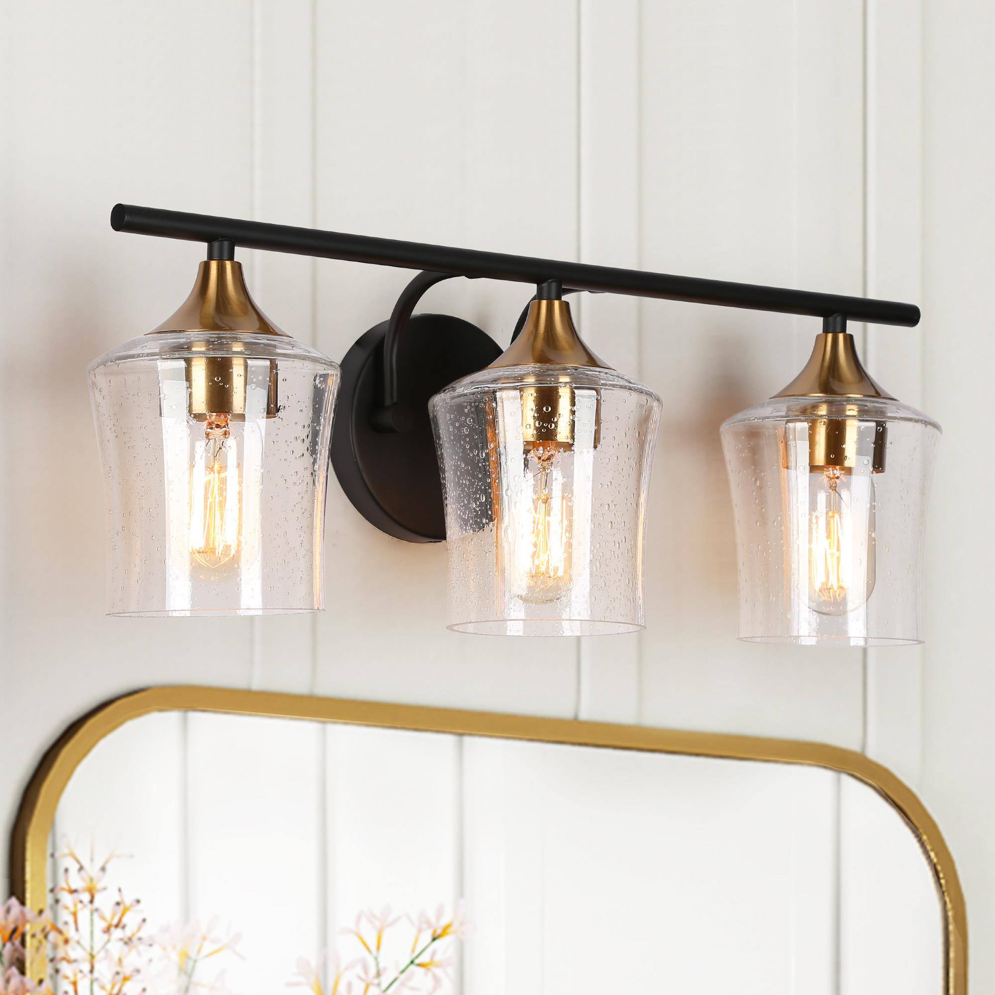Druggiming 1-Light Black and Gold Vanity Light