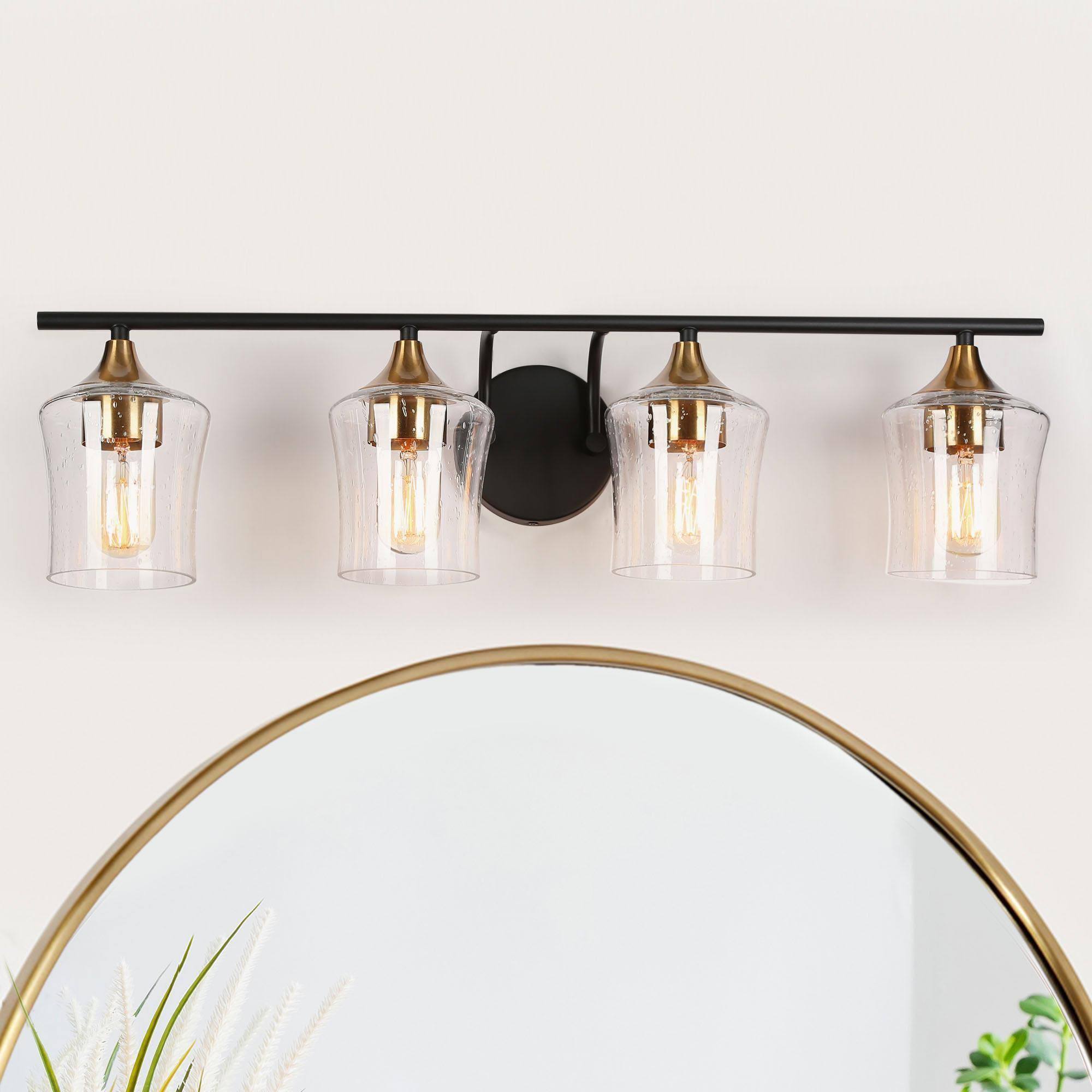 Druggiming 1-Light Black and Gold Vanity Light