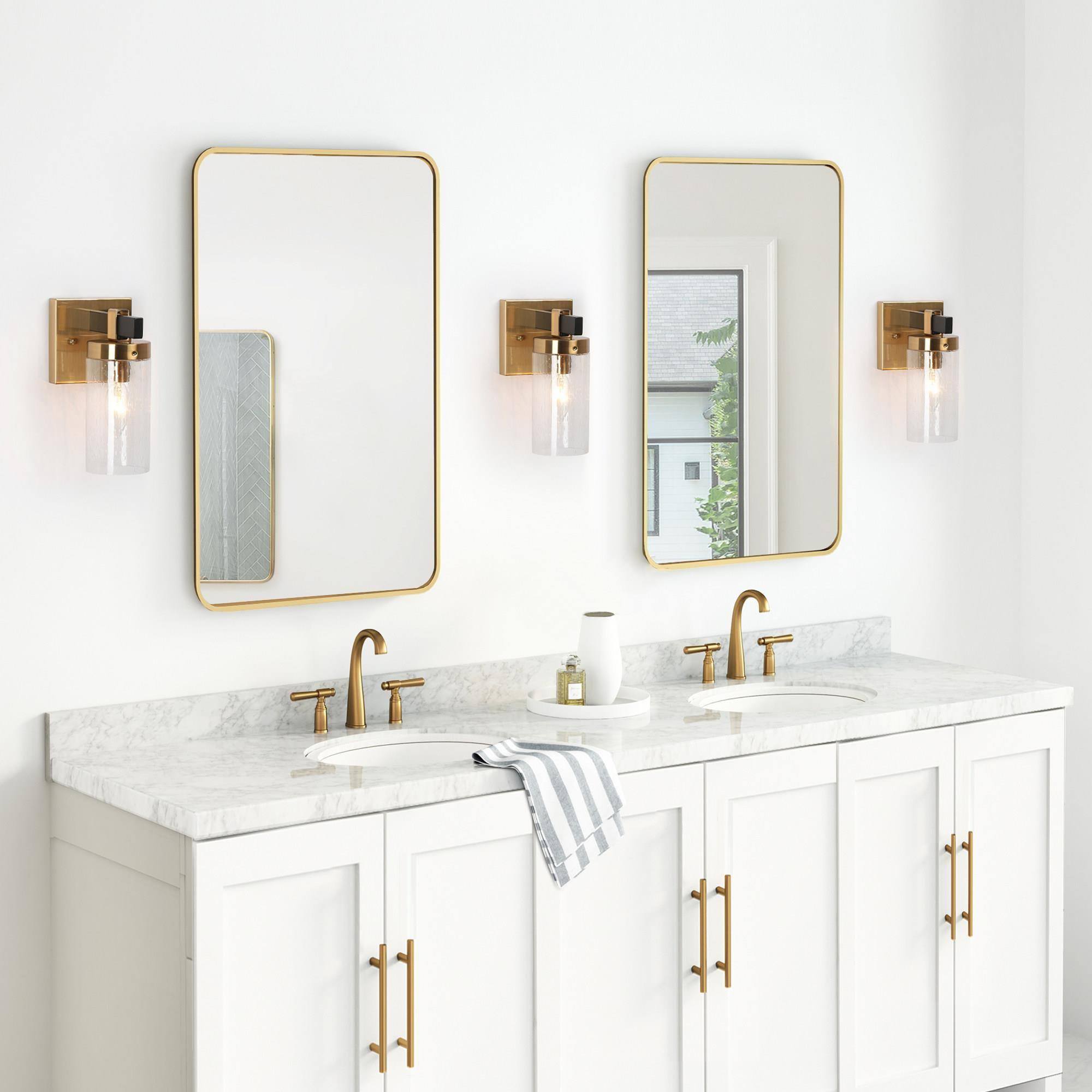 Sean 1-Light Black and Gold Vanity Light