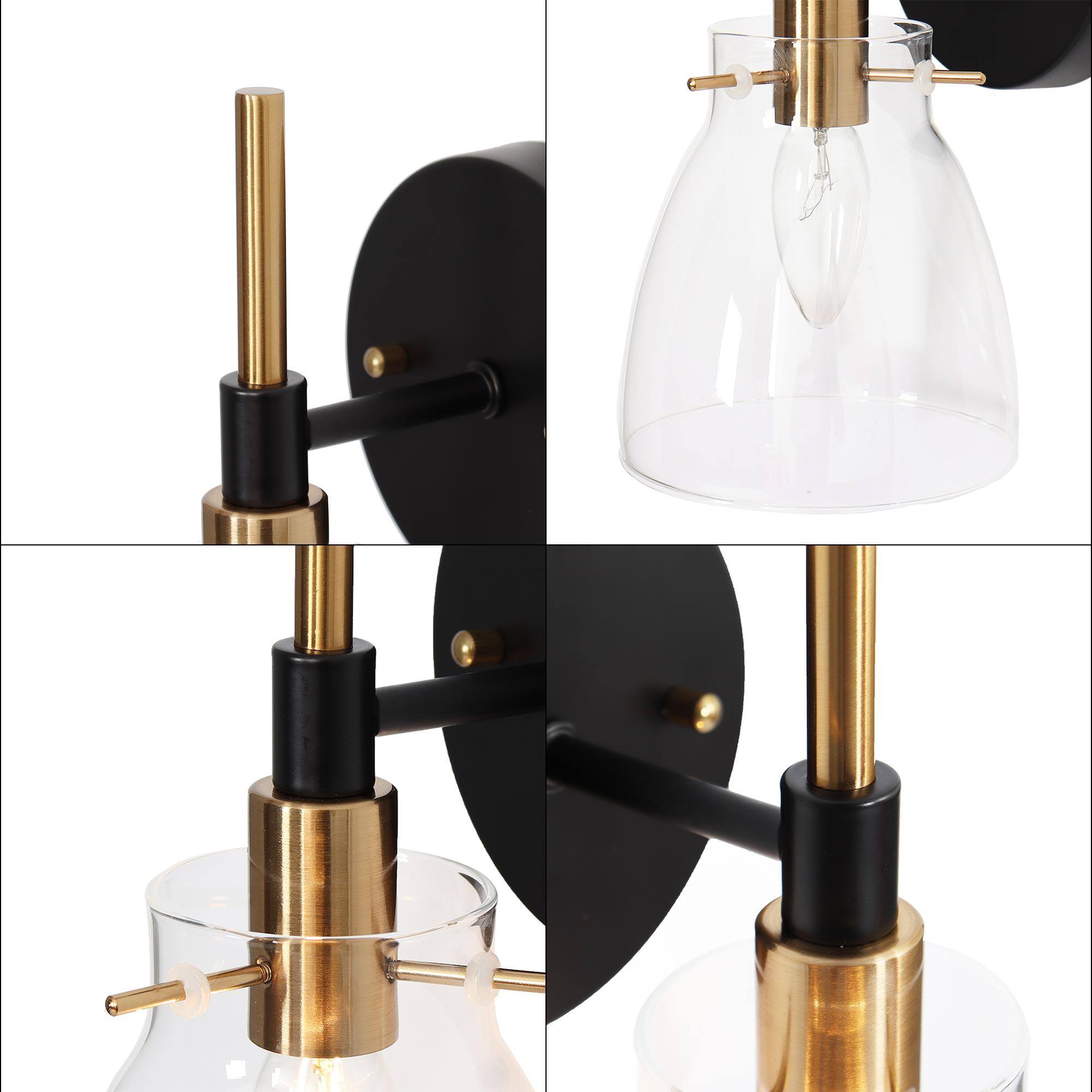 Aviannaiser 1-Light Black and Brass Vanity Light