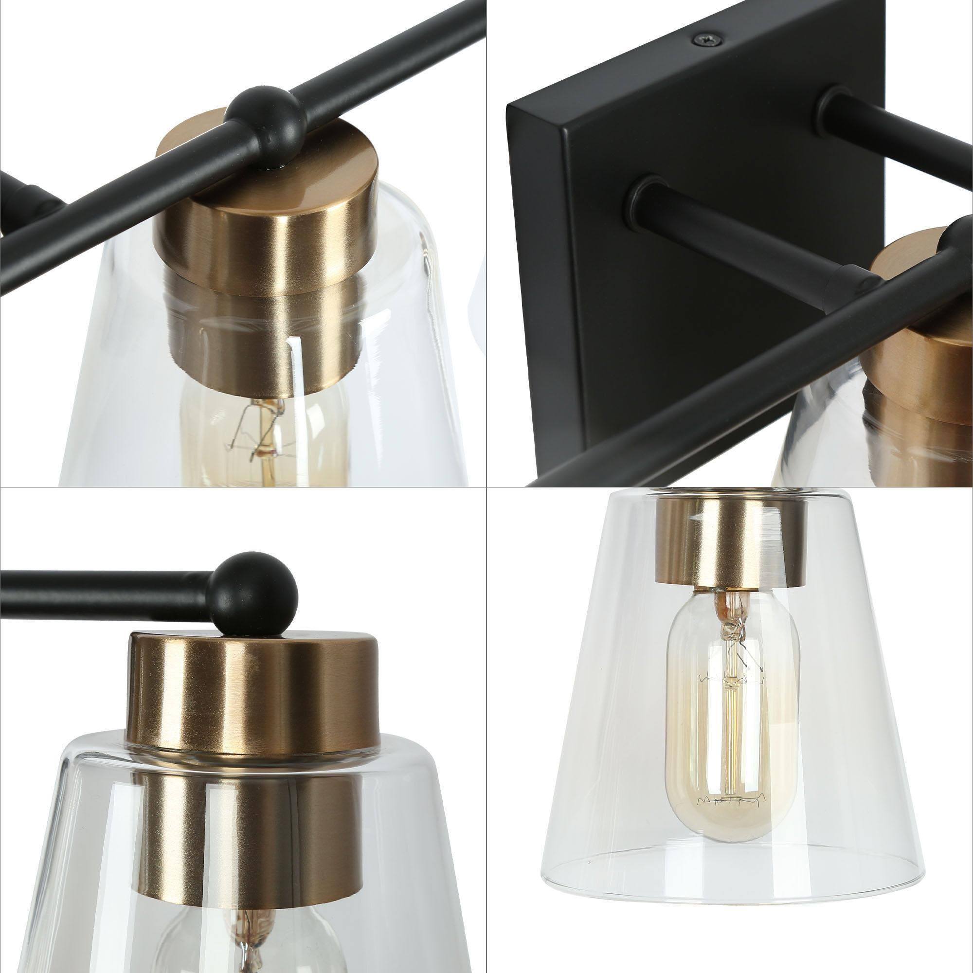 Barry 3-Light Black and Brass Vanity Light
