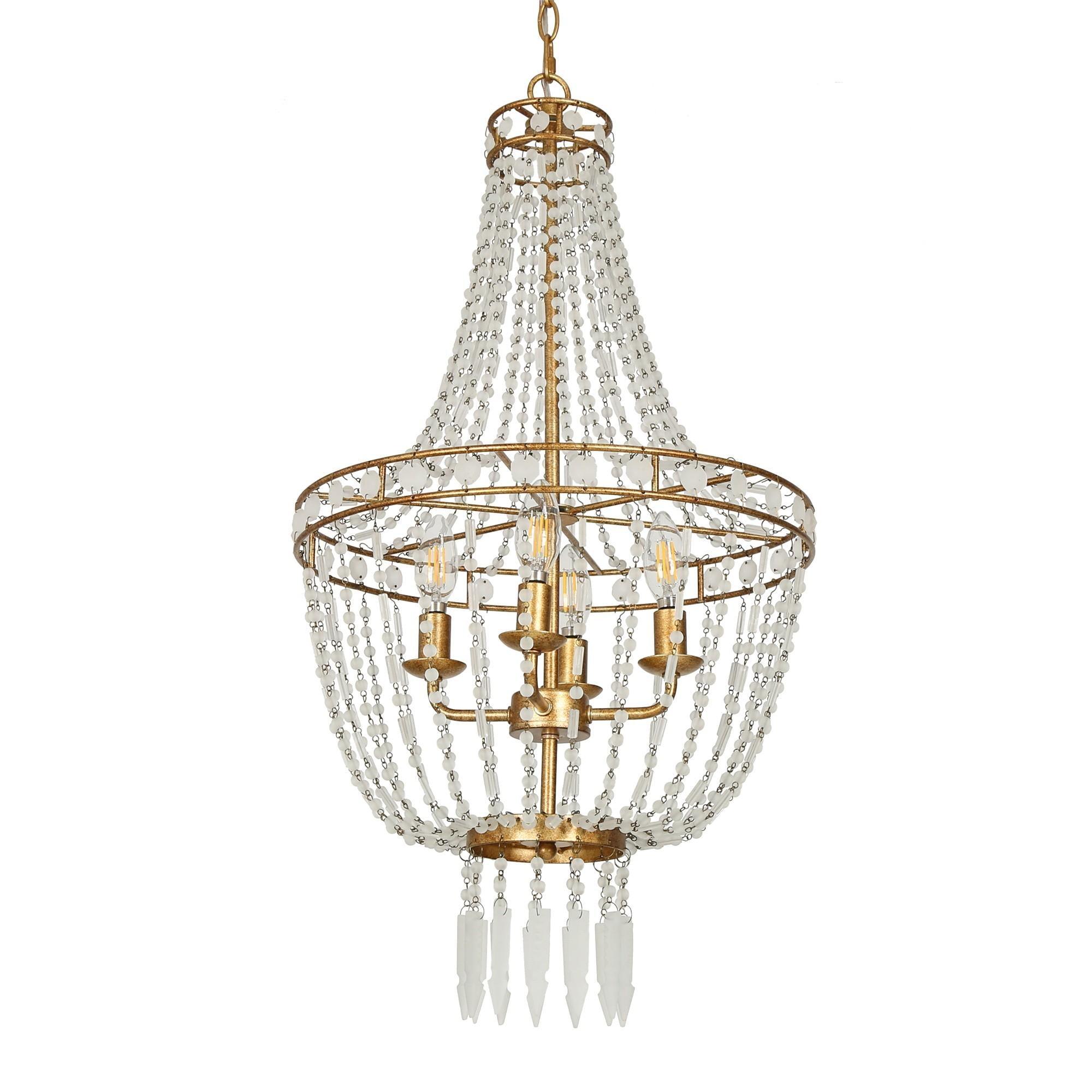 4-Light Crystal Beads Chandelier