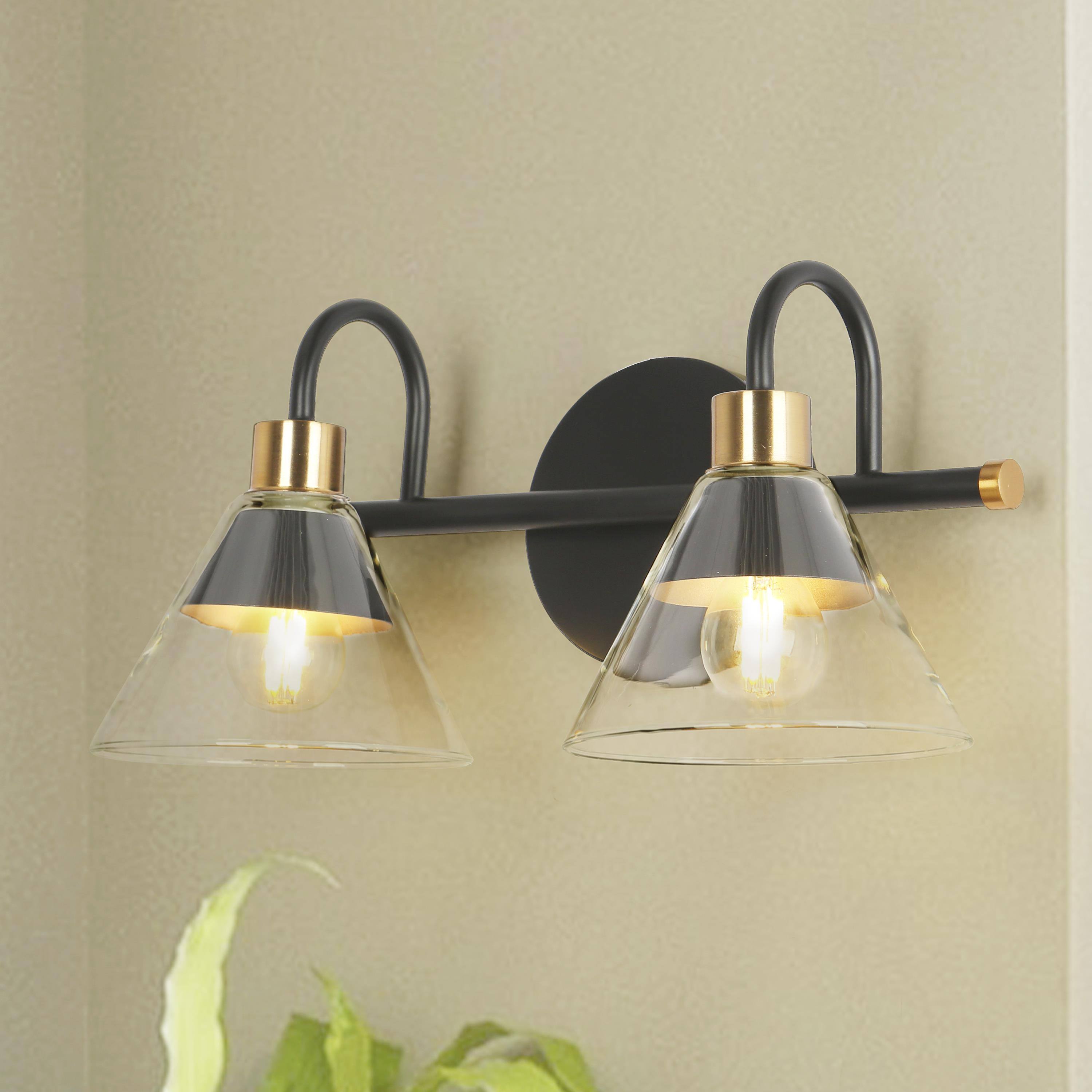 Moolidish 1-Light Black and Gold Vanity Light