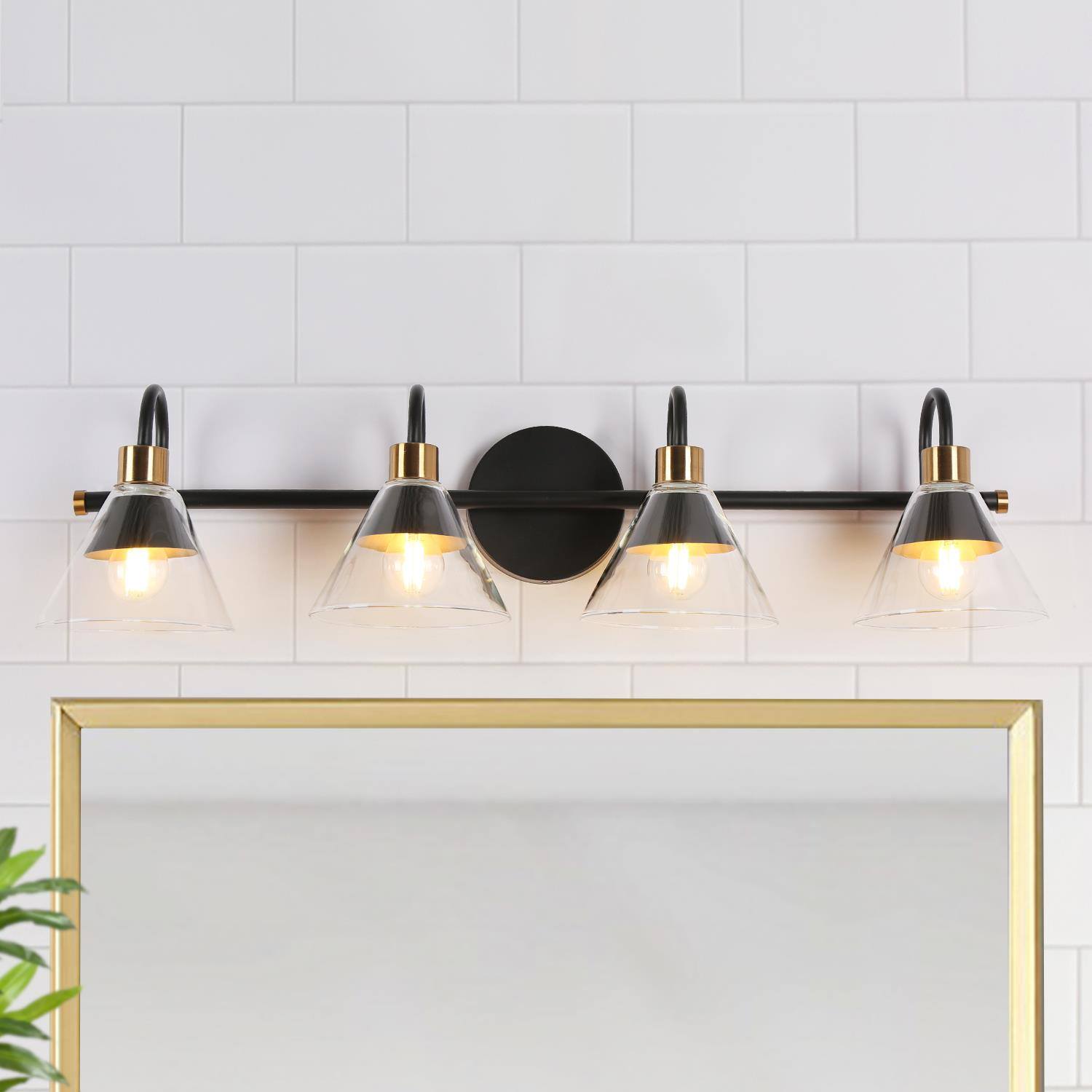 Moolidish 1-Light Black and Gold Vanity Light