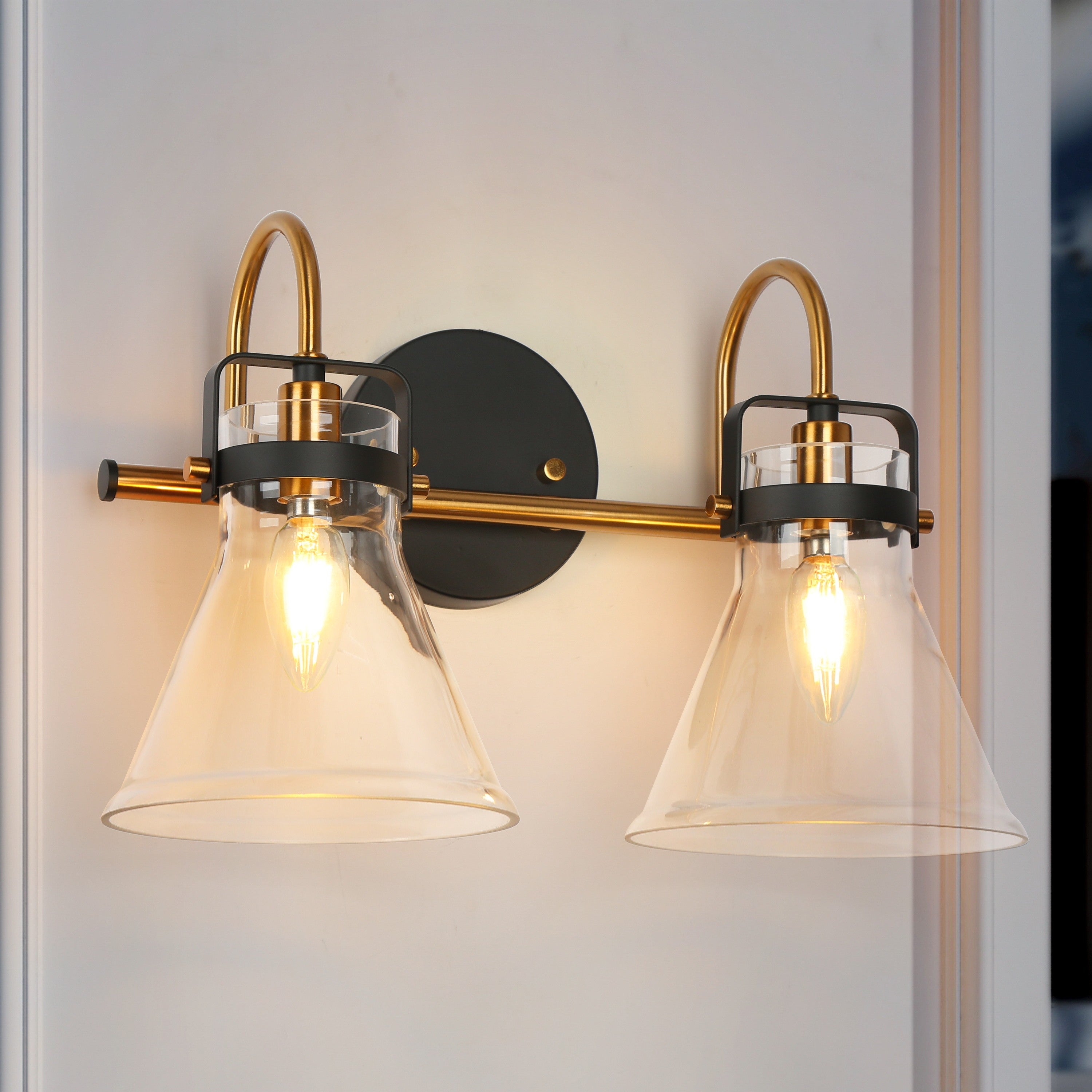 Xylophonist 1-Light Black and Gold Vanity Light