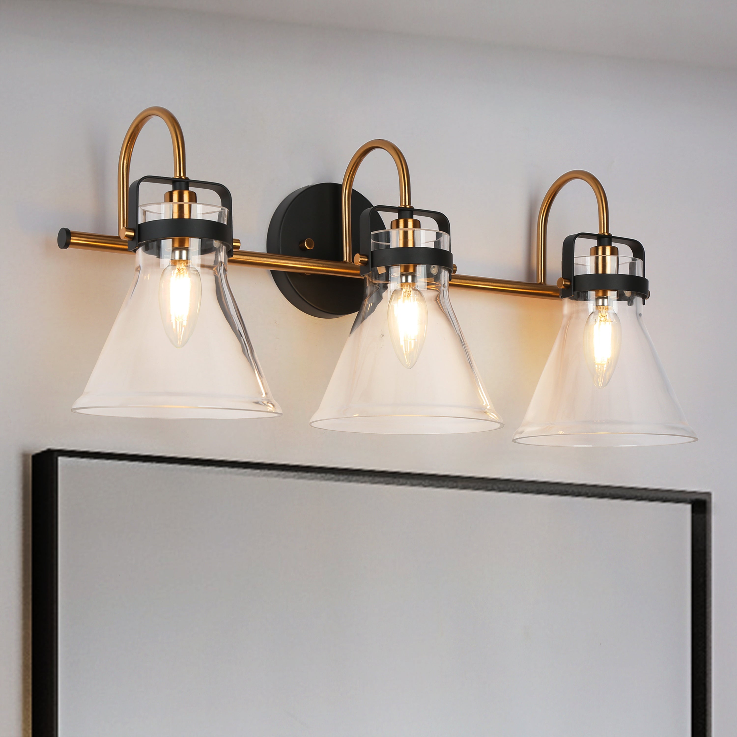Xylophonist 1-Light Black and Gold Vanity Light