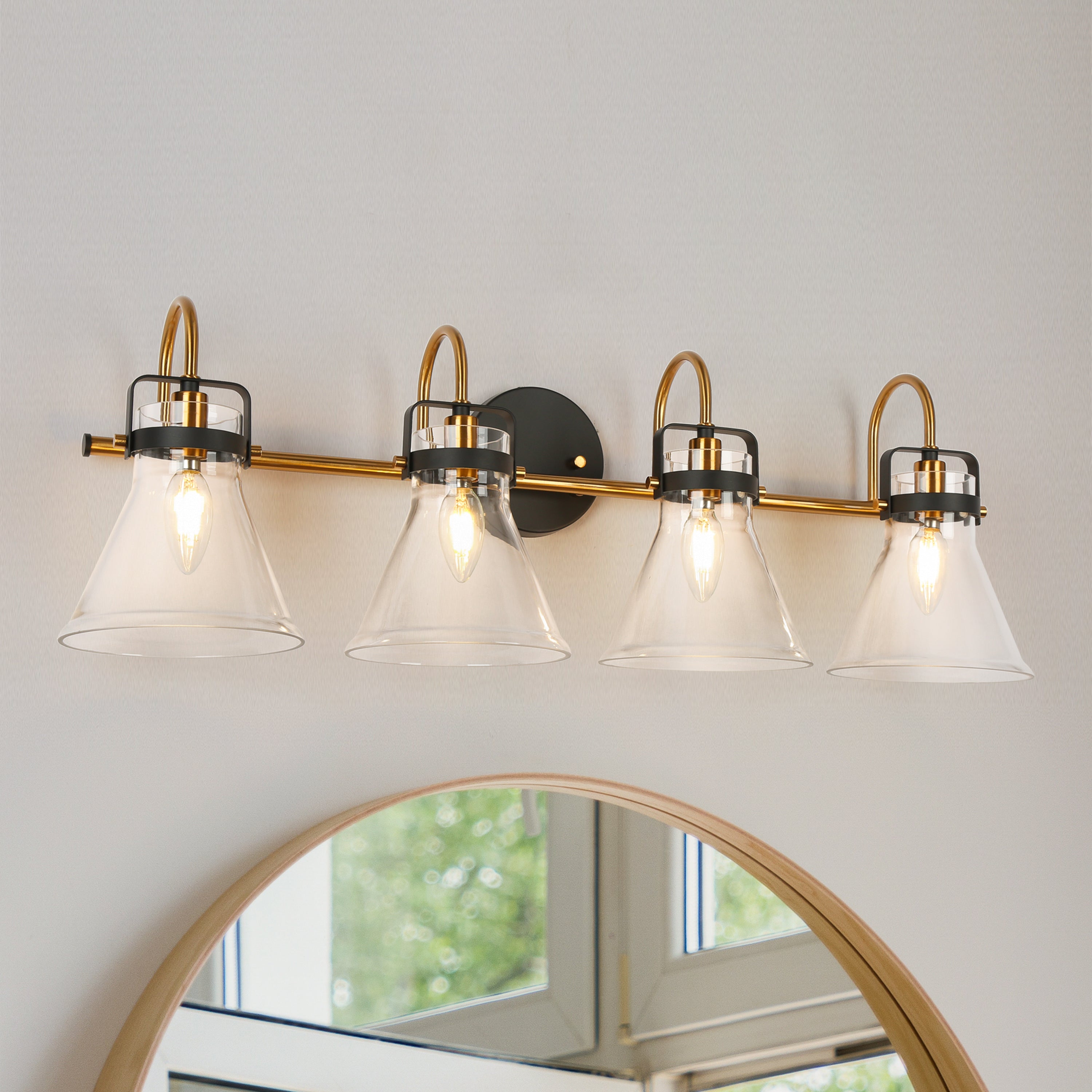 Xylophonist 1-Light Black and Gold Vanity Light