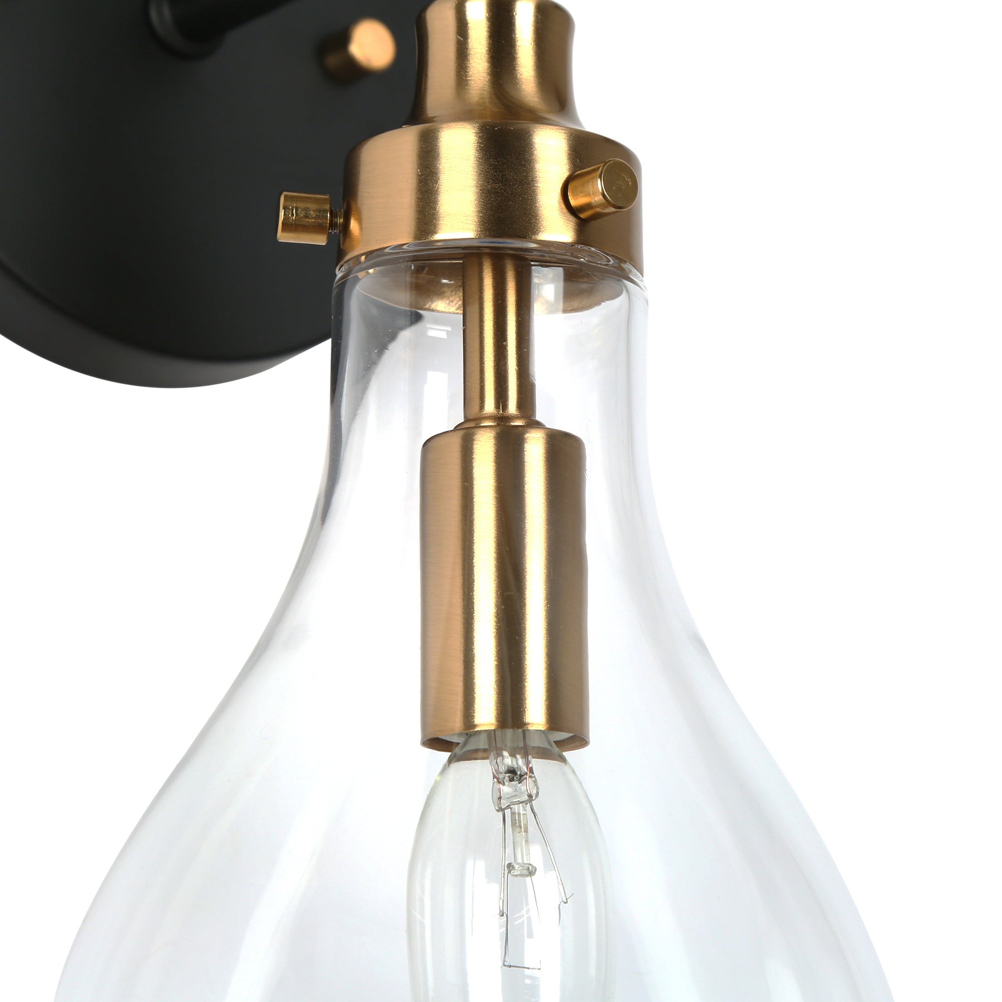 Luxitemin 1-Light Black and Gold Vanity Light