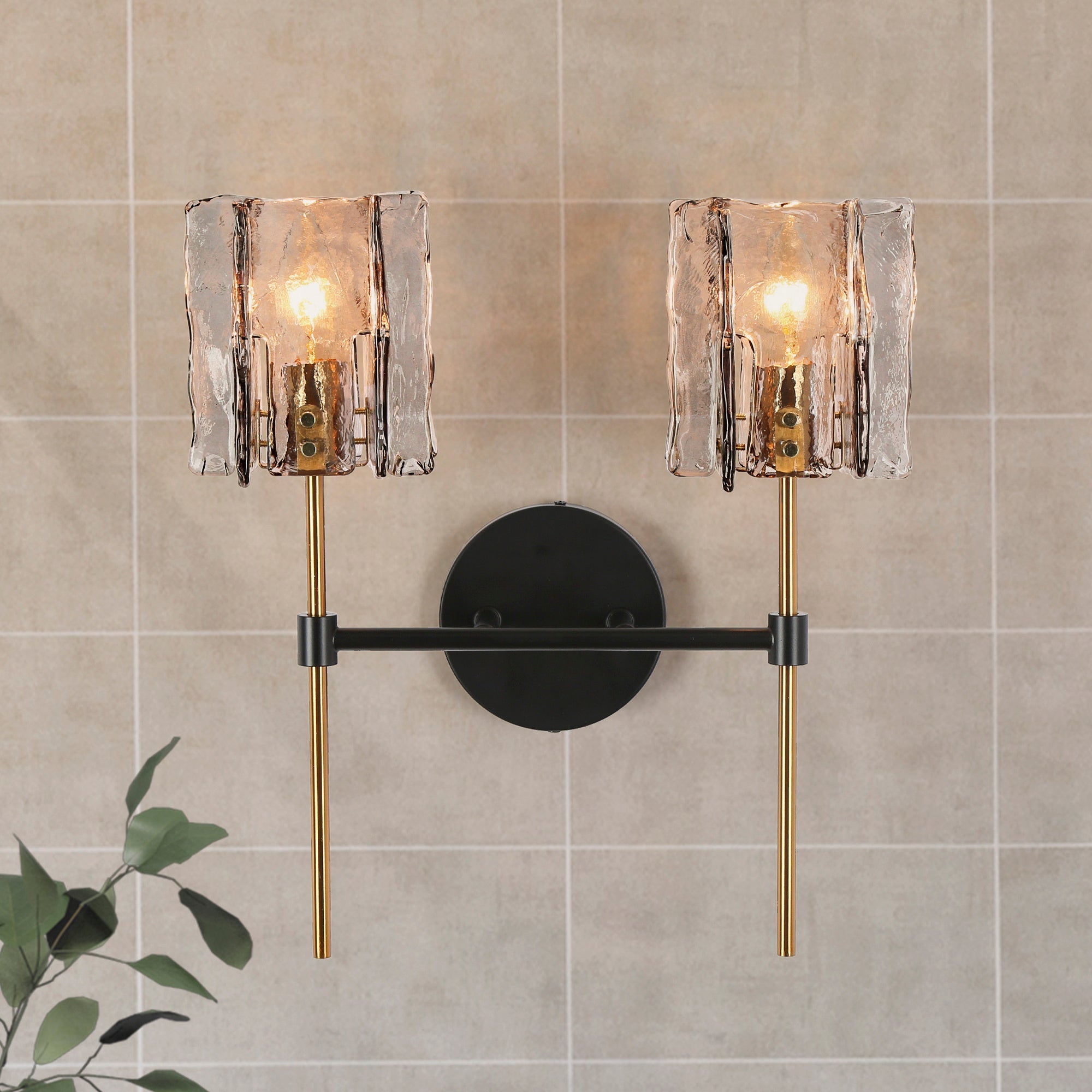 Echonalyri 4-Light Black and Brass Vanity Light