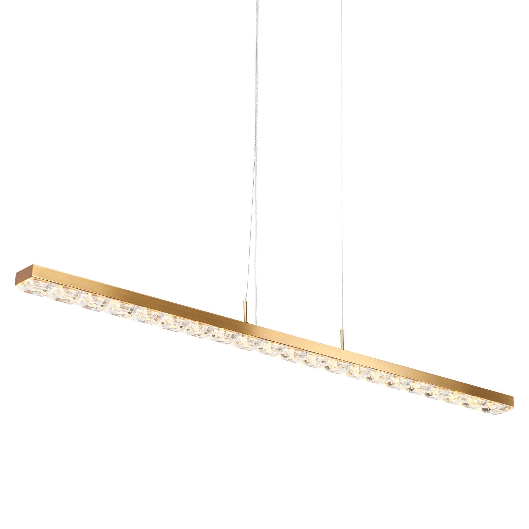 Wbllemiae 1-Light Oversized Gold LED Crystal Chandelier
