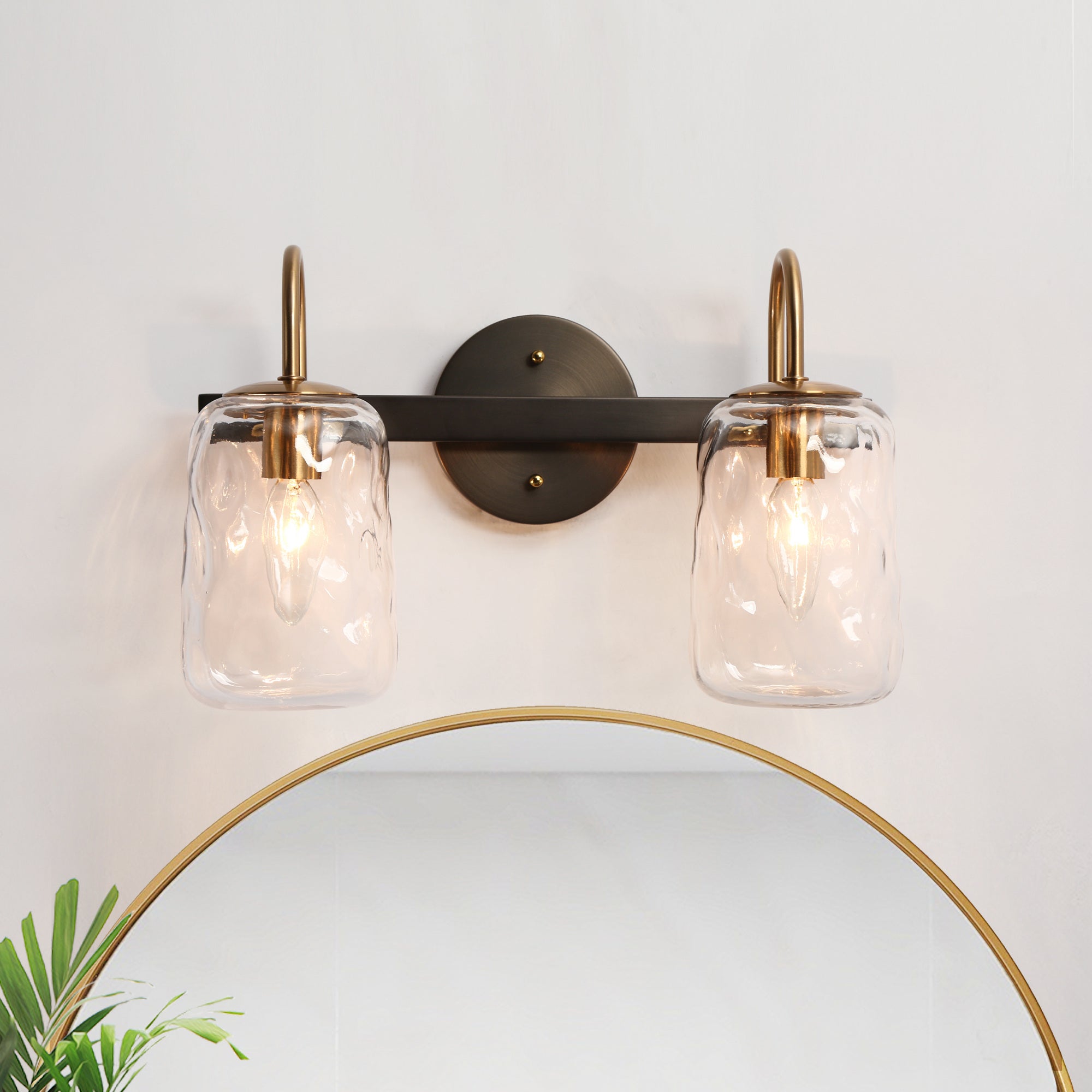 Erharting 1-Light Black and Gold Vanity Light