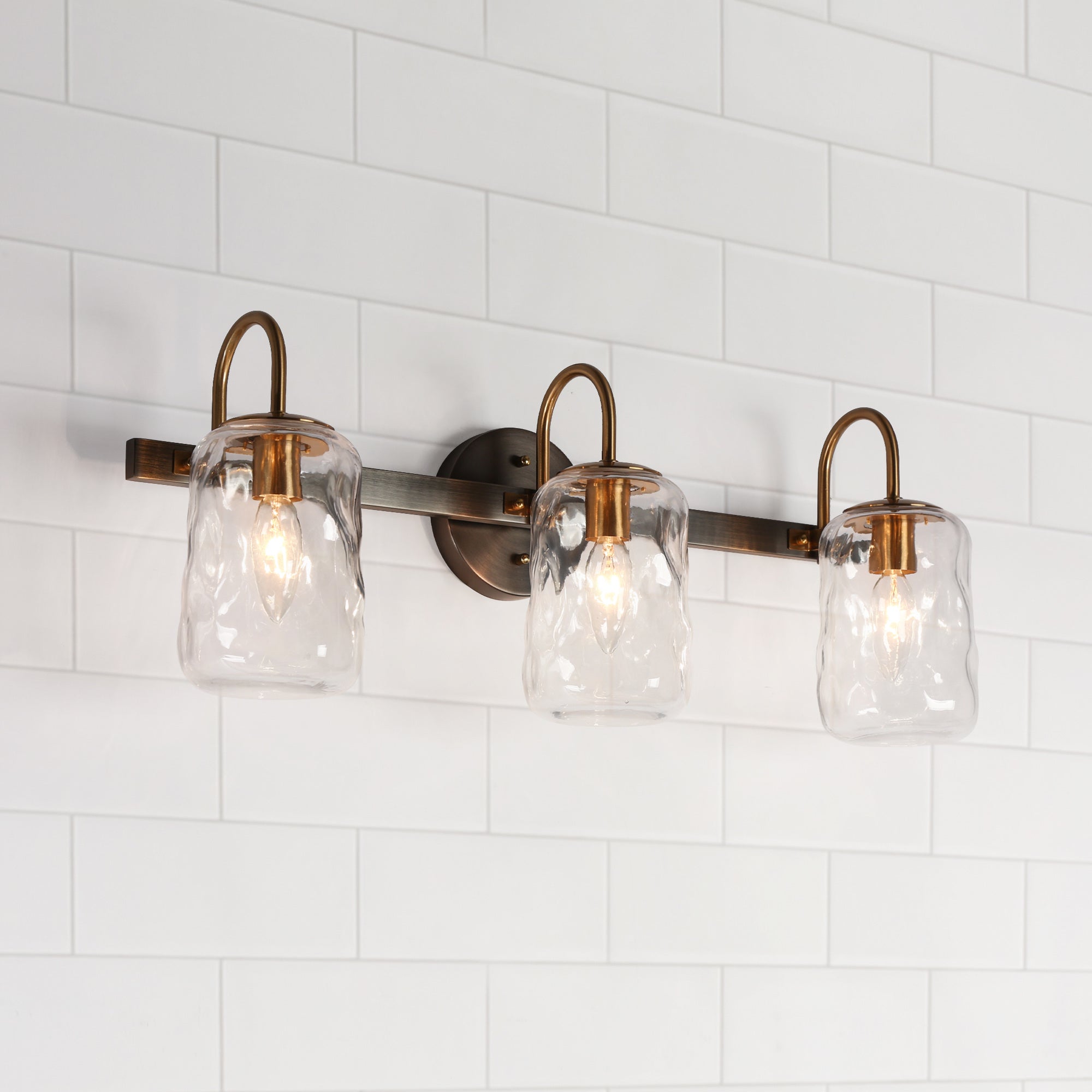 Erharting 1-Light Black and Gold Vanity Light