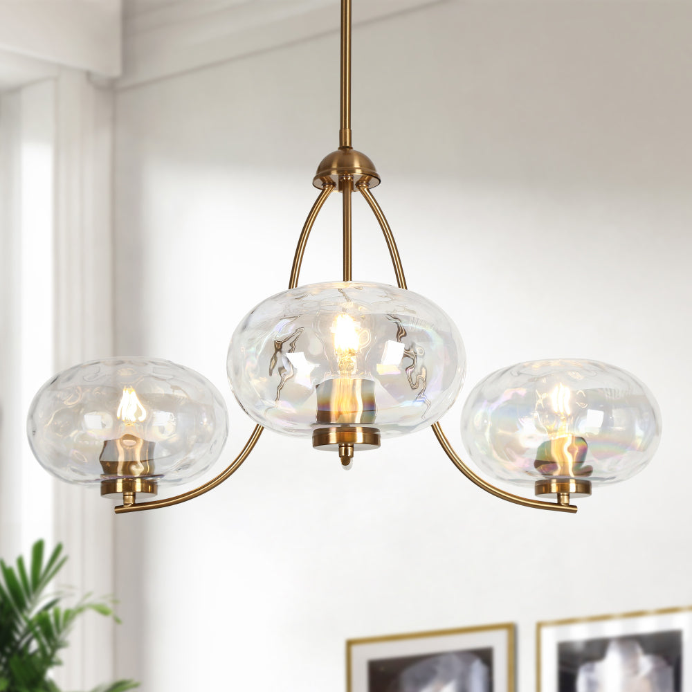 Chrysaorican 3-Light Large Gold Chandelier