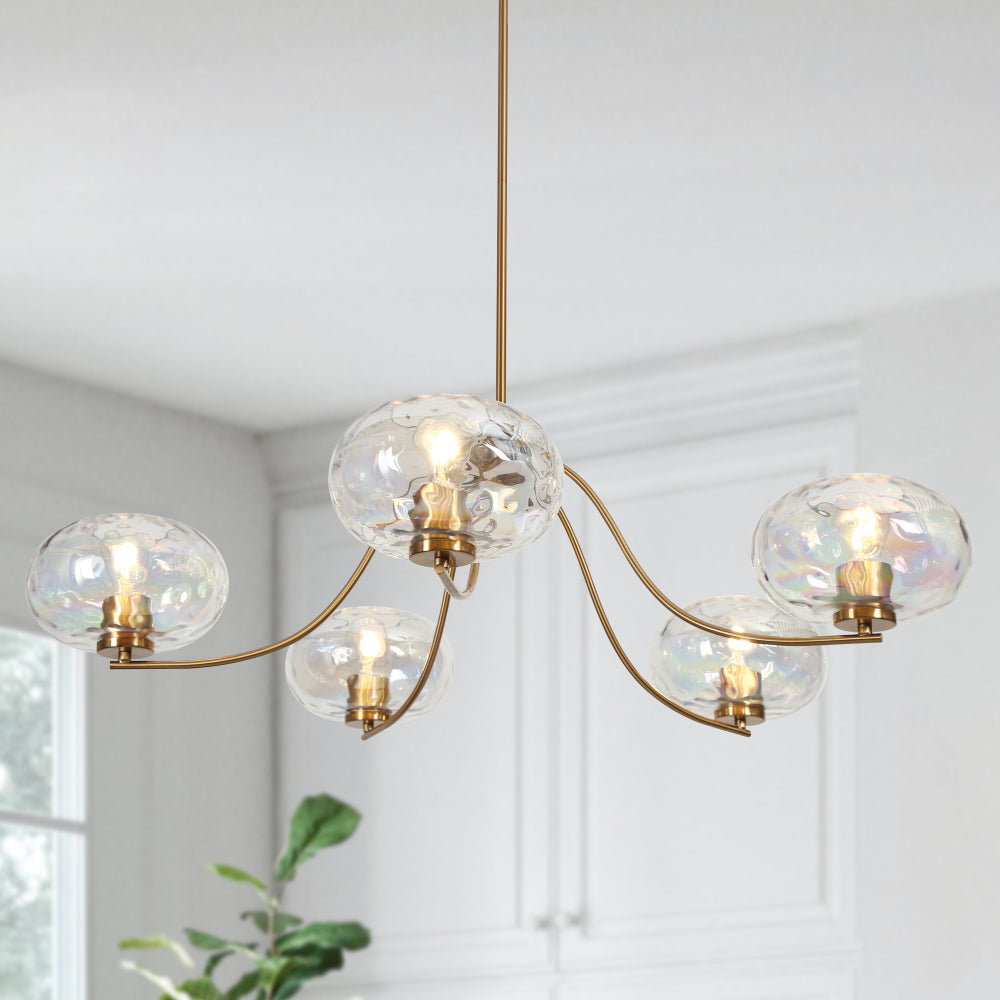 Chrysaorican 3-Light Large Gold Chandelier