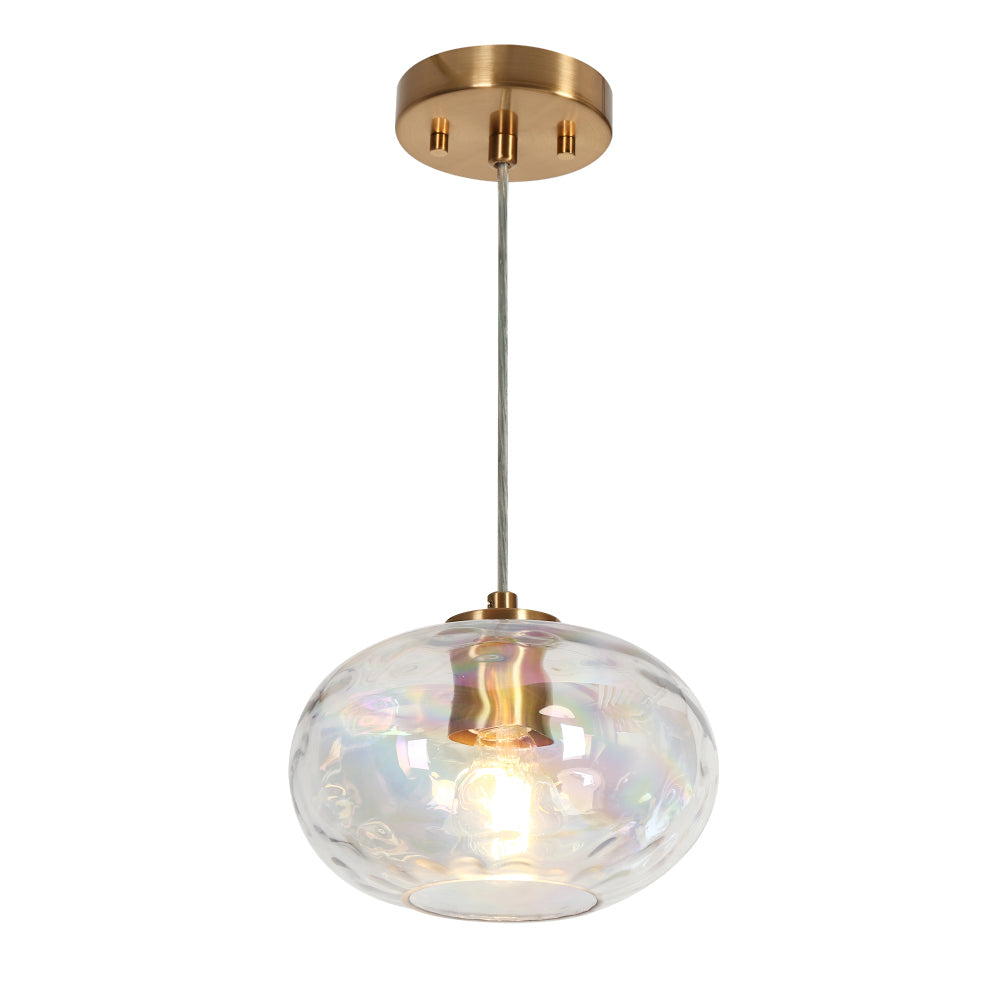 Chrysaorican 1-Light 8" Iridescent Globe Modern Pendant Light Fixtures