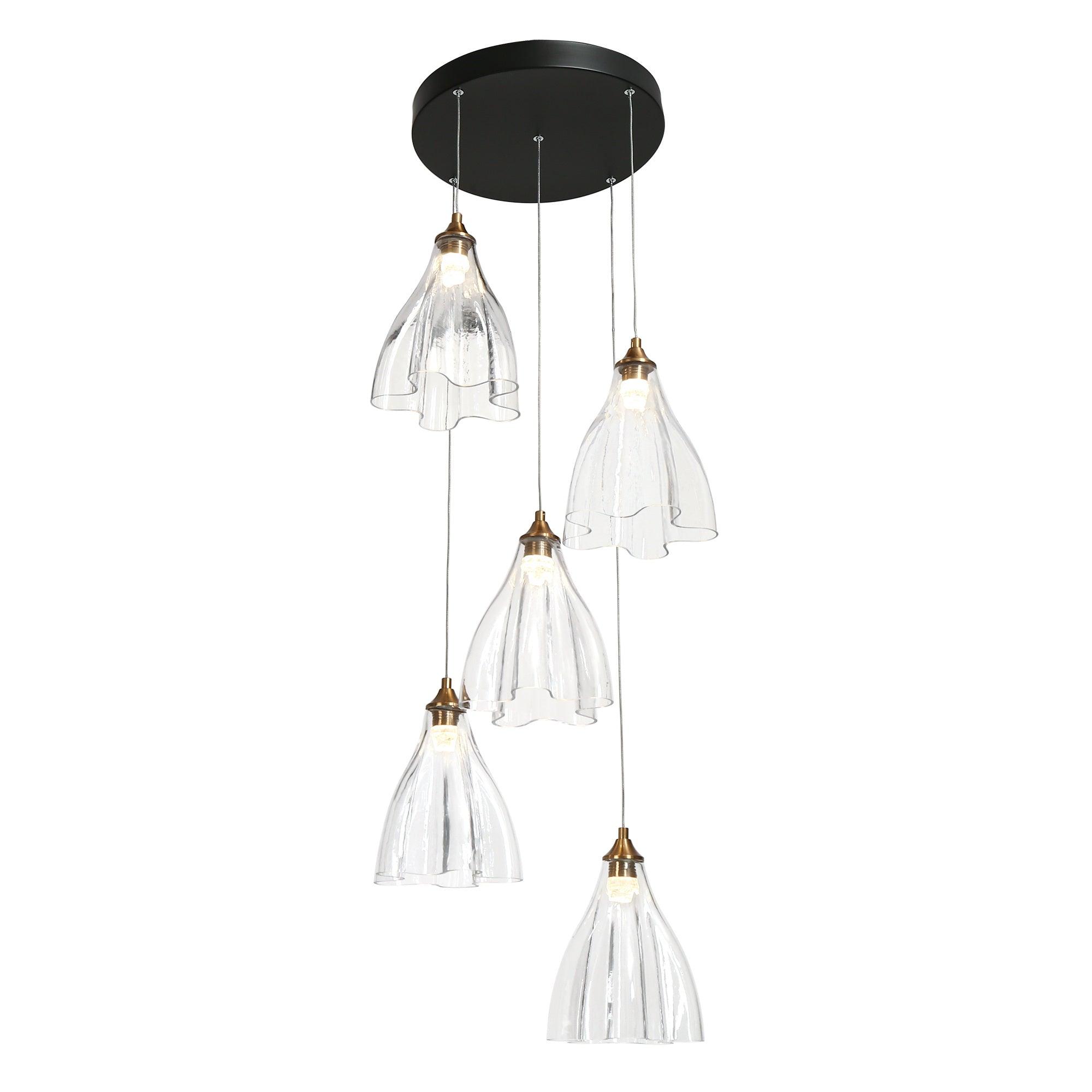 Black Gold Cluster LED Chandelier Pendant Lights