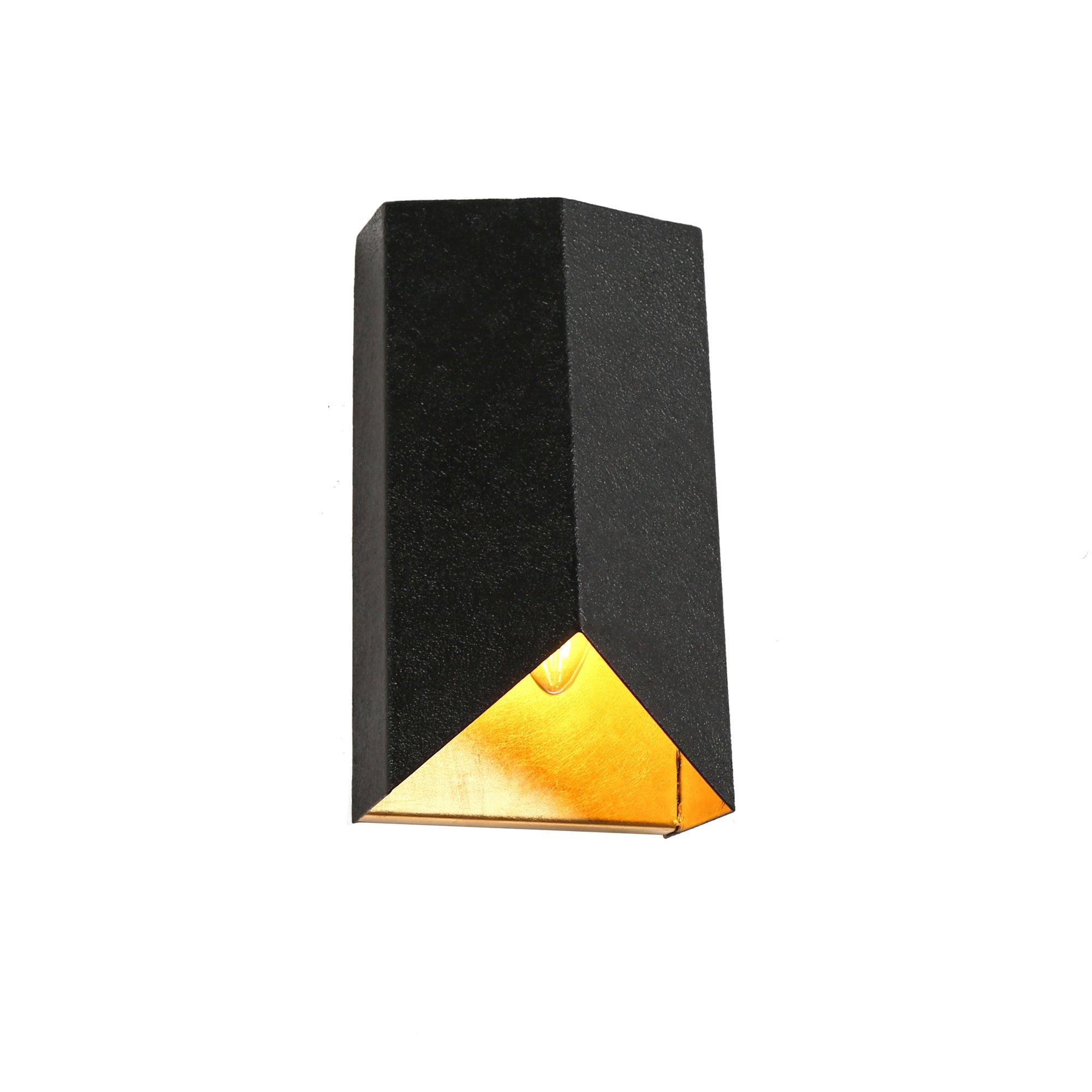 1-Light Black Gold Wall Sconce