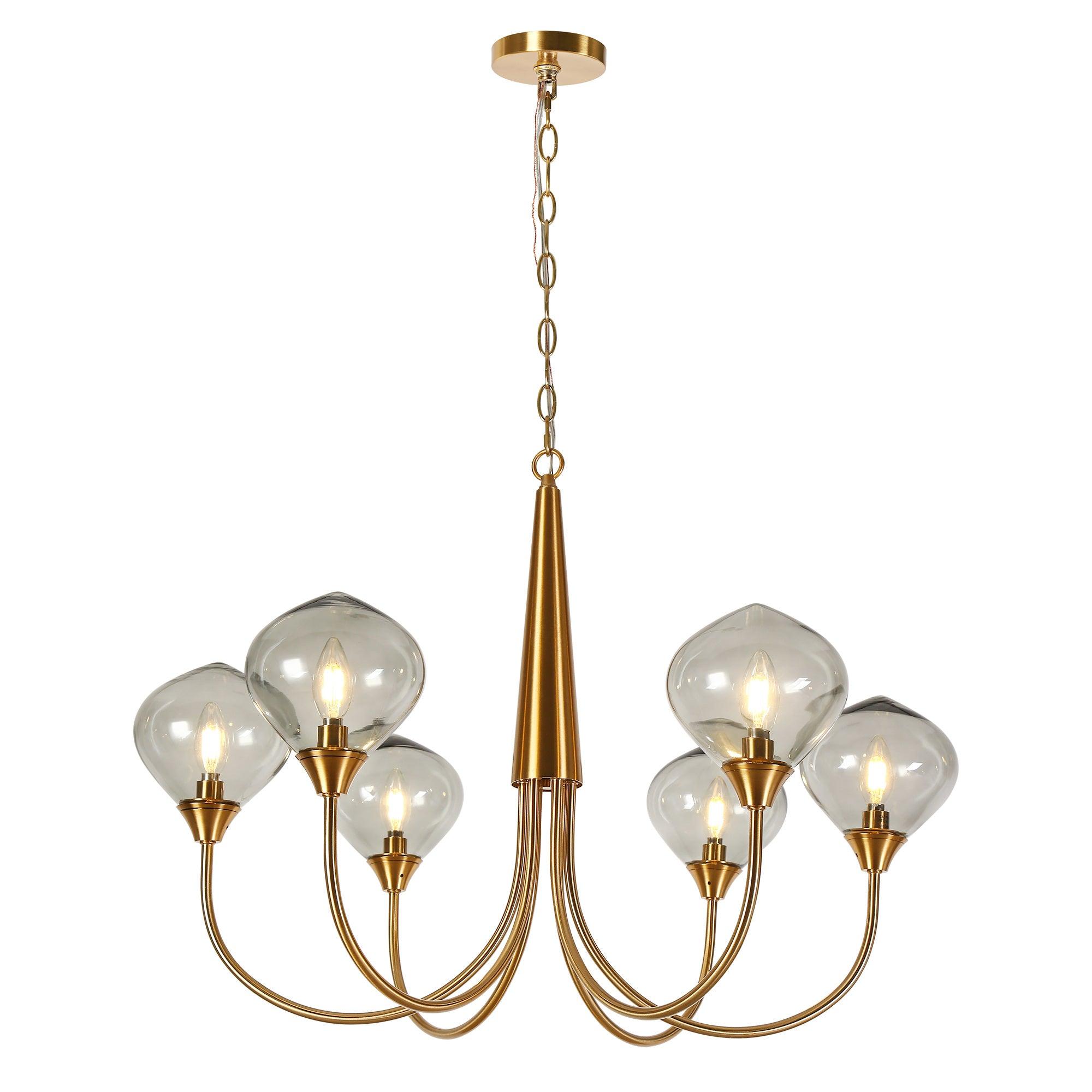 6-Light Gold Chandeliers
