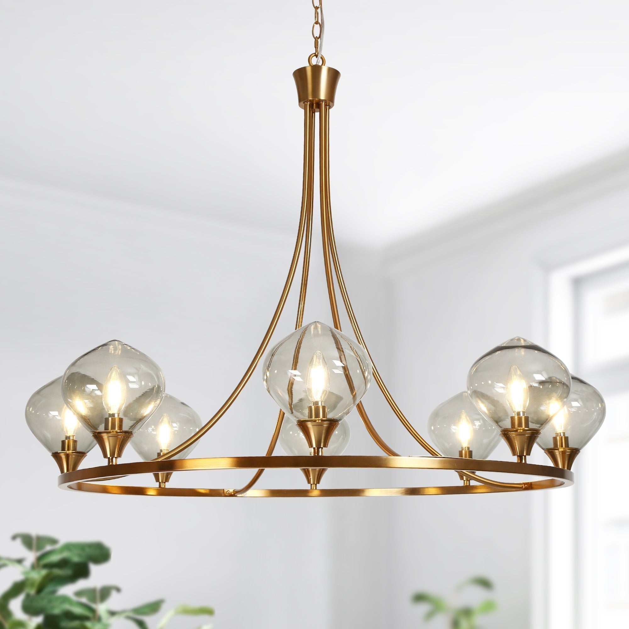 Temporaneo 6-Light Oversized Brass Chandelier